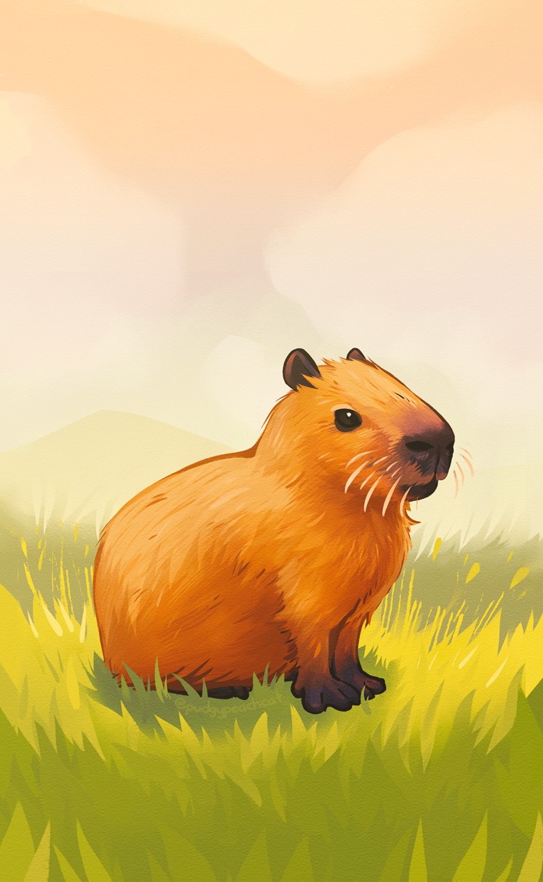 Capibara nel prato, 780x1266 Verticale, Mobile