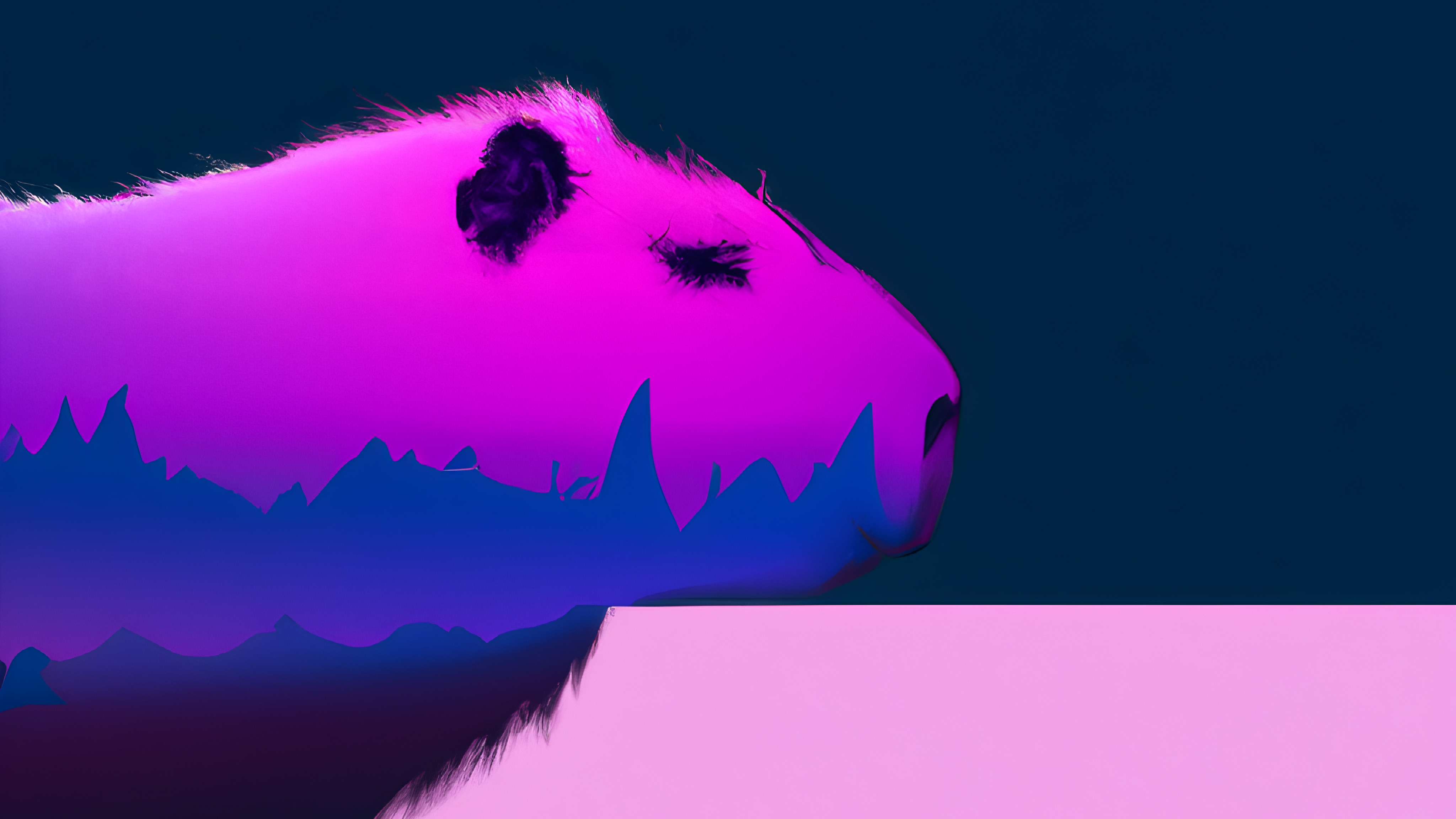 Capibara astratto rosa viola, 4096x2304 UHD, PC 4K