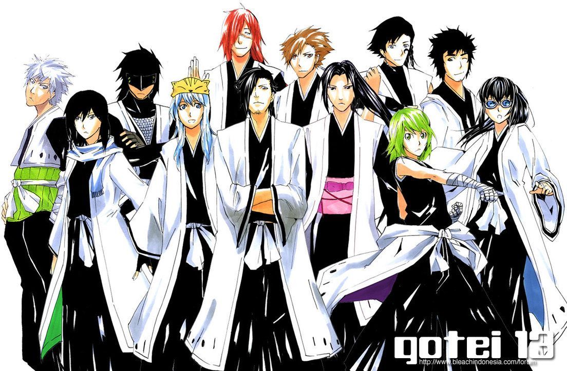 Capitani Bleach Gotei 13, manga, 1104x723 HD, Desktop