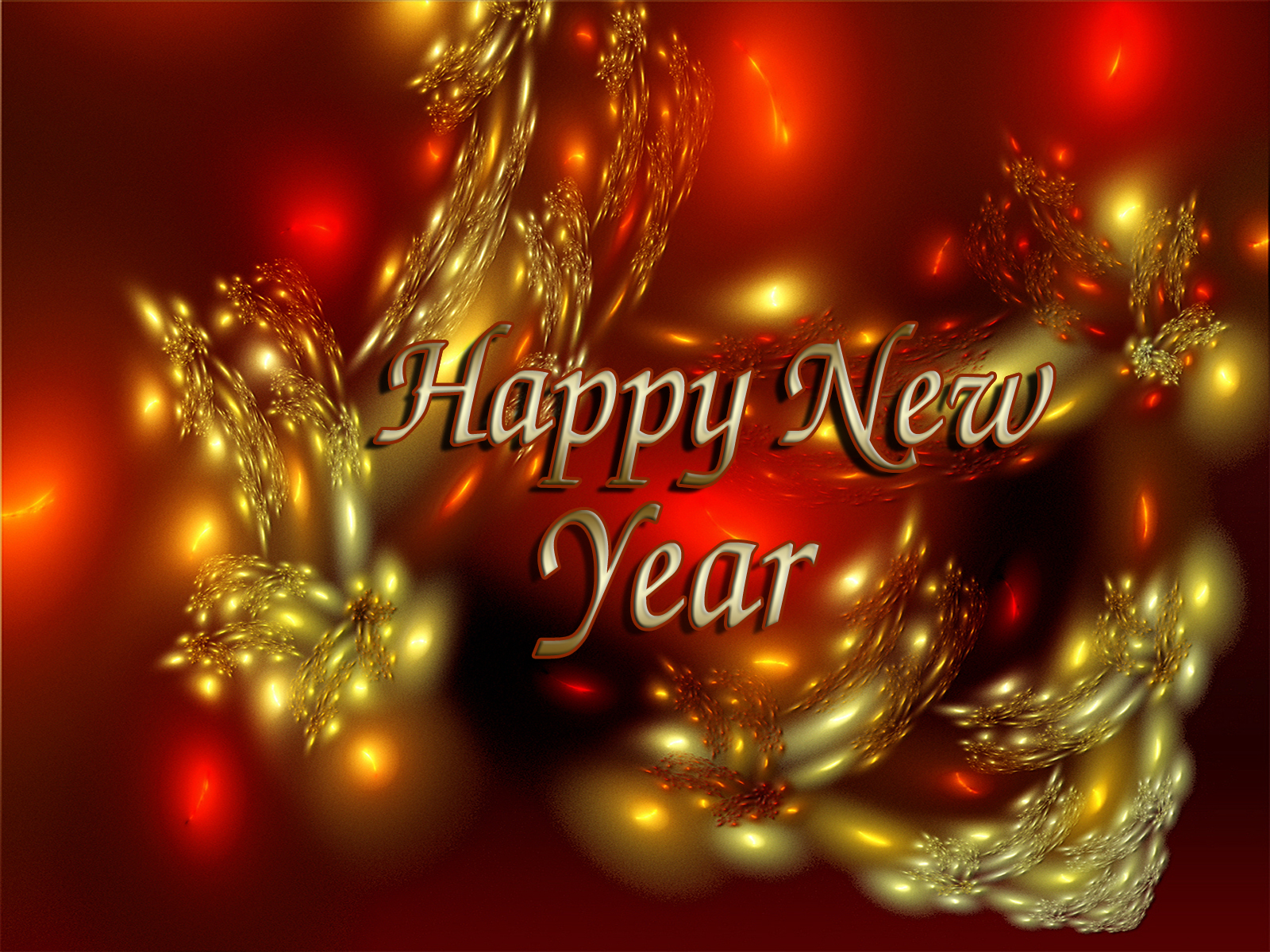 Happy New Year fuochi dorati, 1600x1200 HD, PC