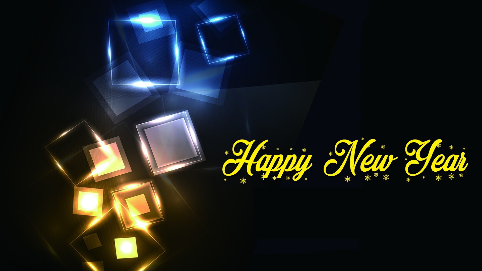 Cubi 3D blu e oro, 1920x1080 1080p, PC Desktop