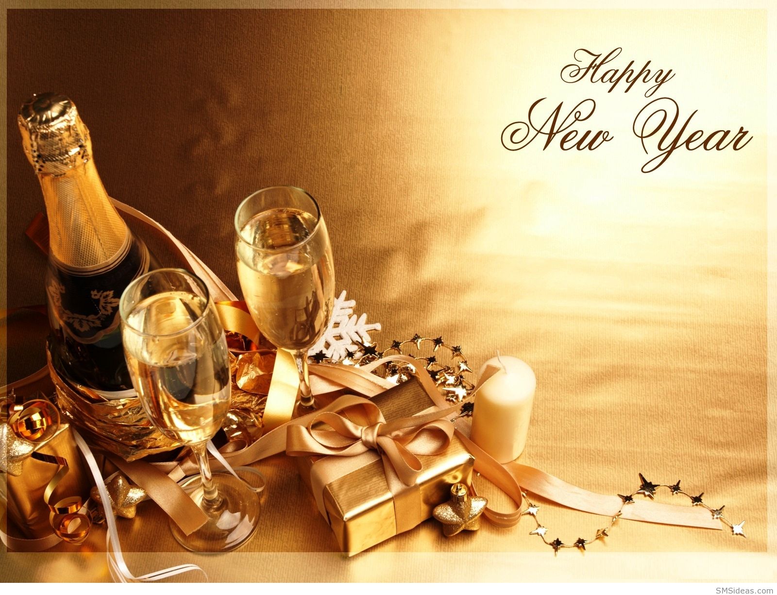 Champagne dorato Capodanno regali, 1600x1225 900p, Desktop
