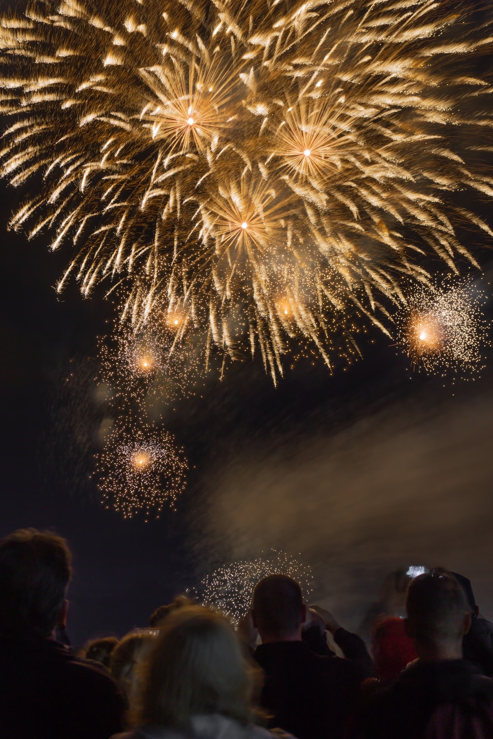 Fuochi d'artificio dorati notte, 1000x1500 Verticale, POCO