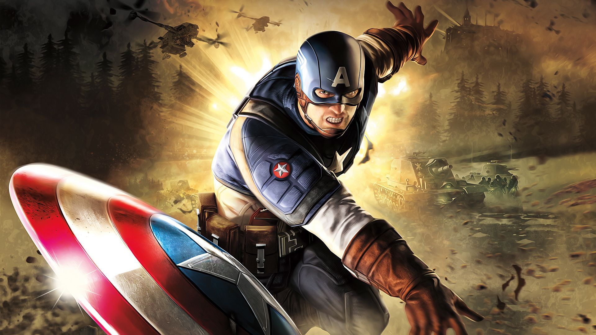 Captain America scudo battaglia, 1920x1080 1080p, PC
