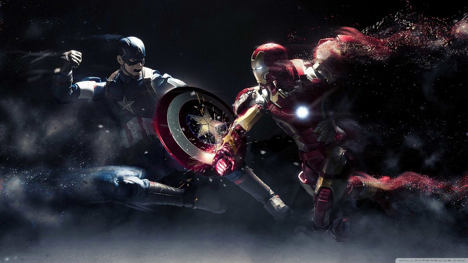Captain America contro Iron Man, Tony Stark, 1600x900 HD Ready, Laptop