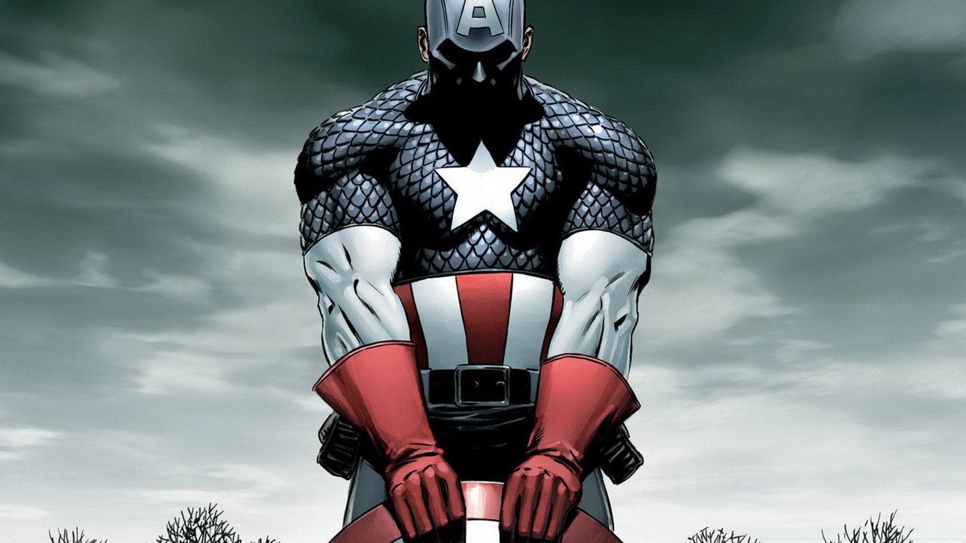 Captain America seduto scudo, 1920x1080 Full HD 1080p, PC Desktop