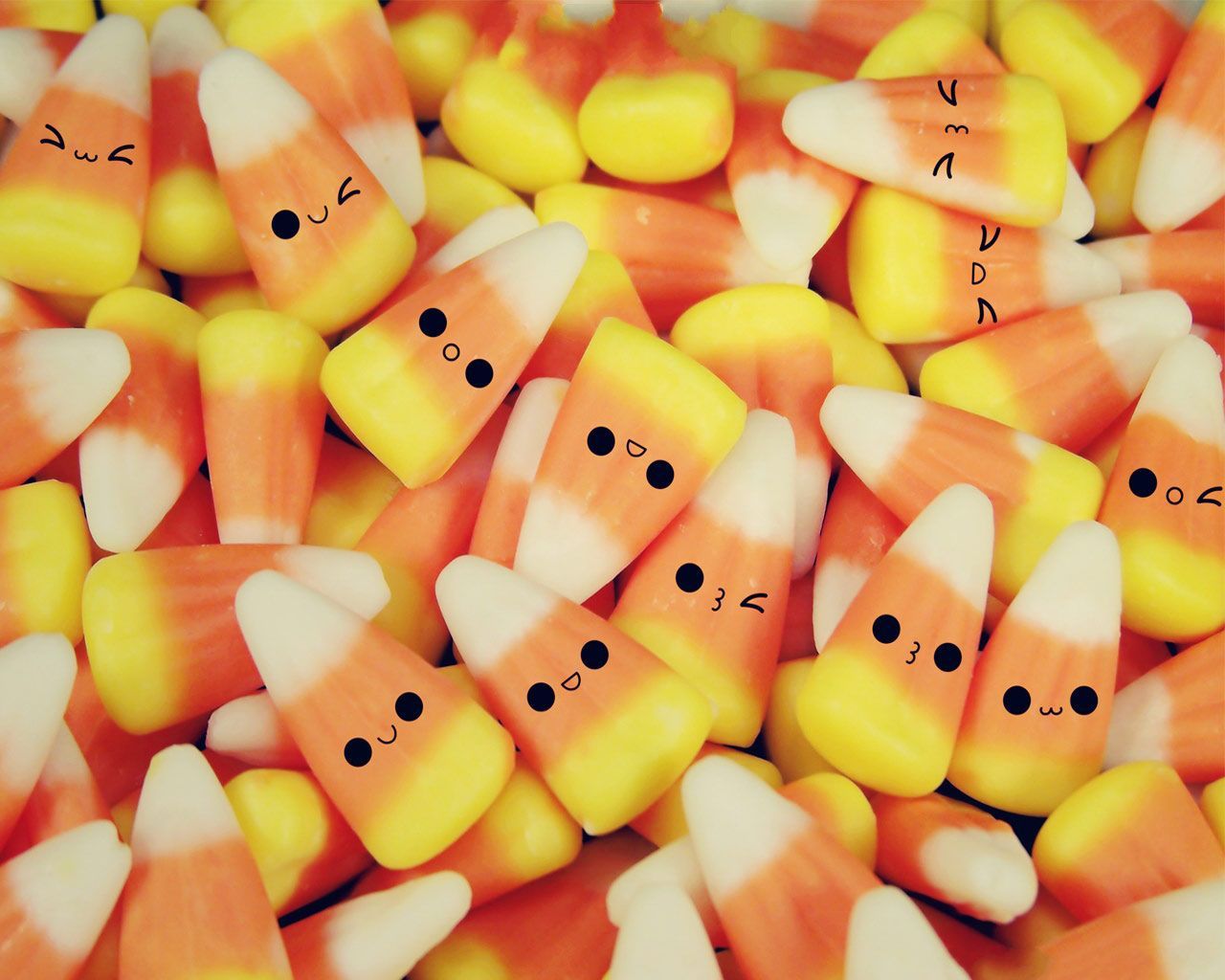 Candy corn con faccine kawaii, 1280x1024 720p, Laptop