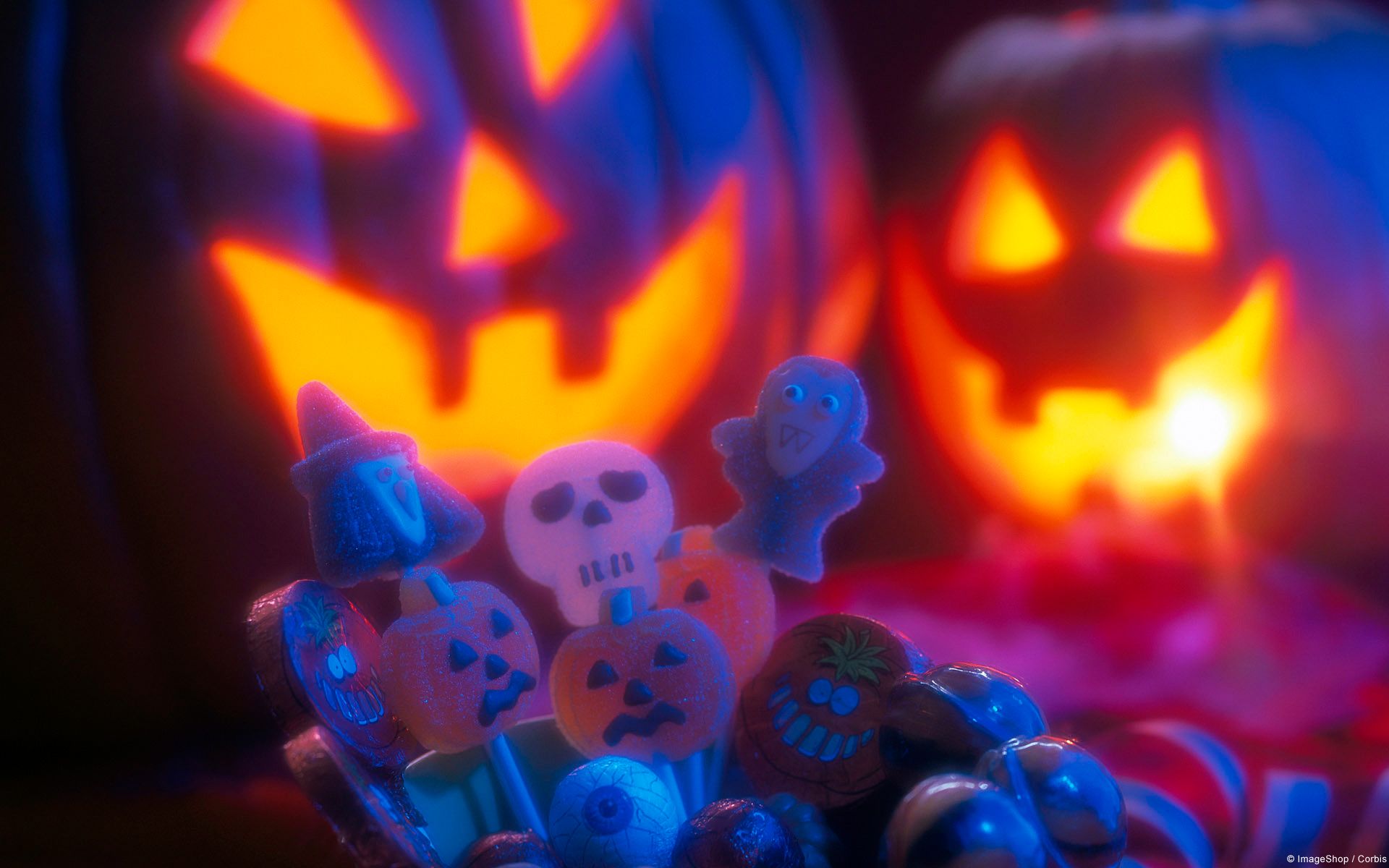 Caramelle e zucche di Halloween, 1920x1200 WUXGA, PC