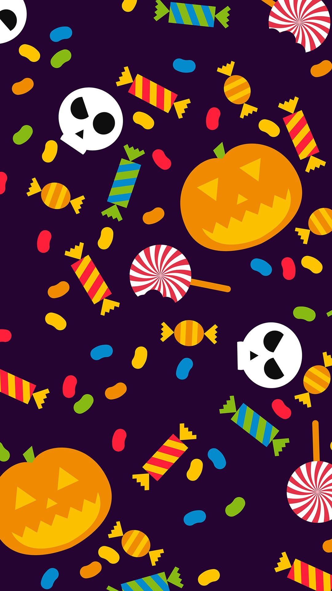Caramelle e zucche Halloween, 1080x1920 Verticale, Mobile