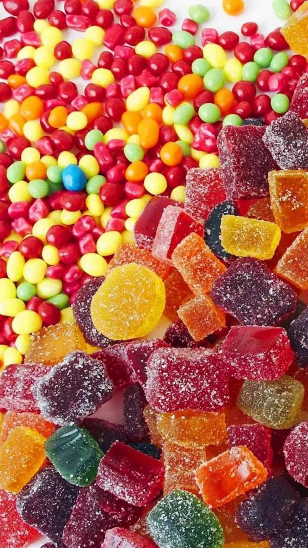 Caramelle colorate e gelatine zuccherate, 1080x1920 Verticale, Telefono
