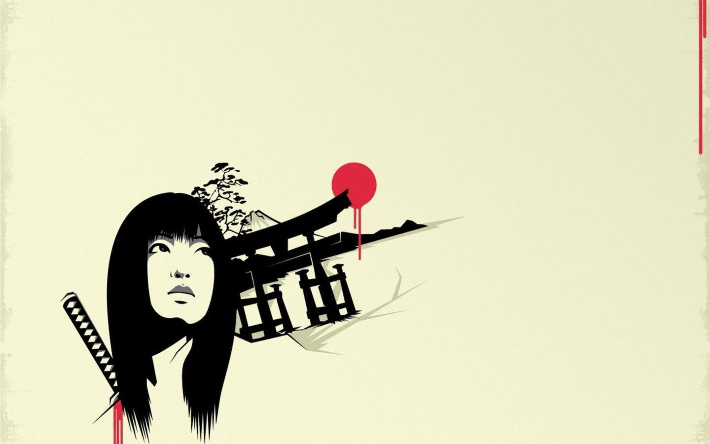 Donna samurai torii giapponese, 1440x900 HD, Desktop