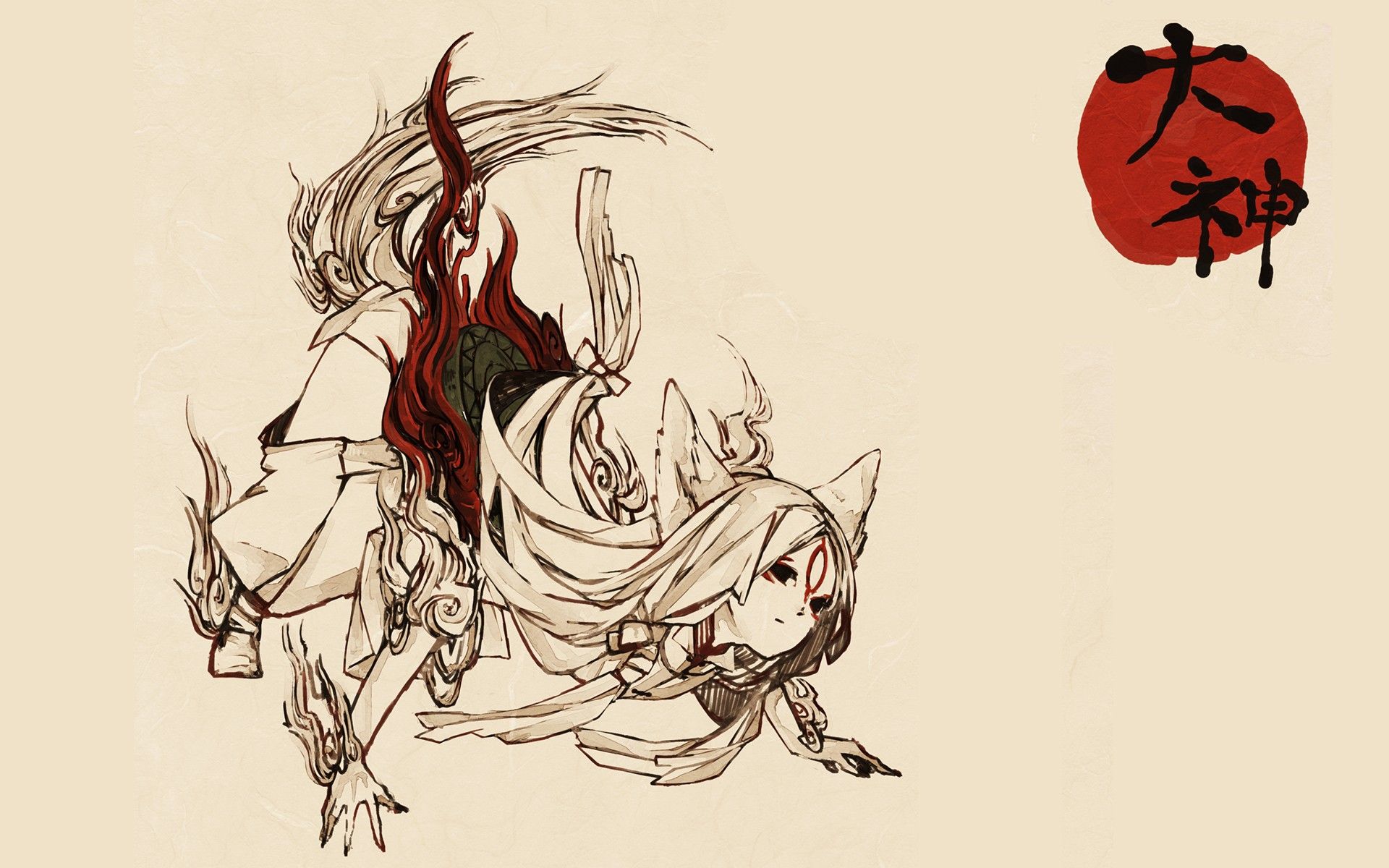 Okami personaggio capelli bianchi, 1920x1200 WUXGA, Desktop