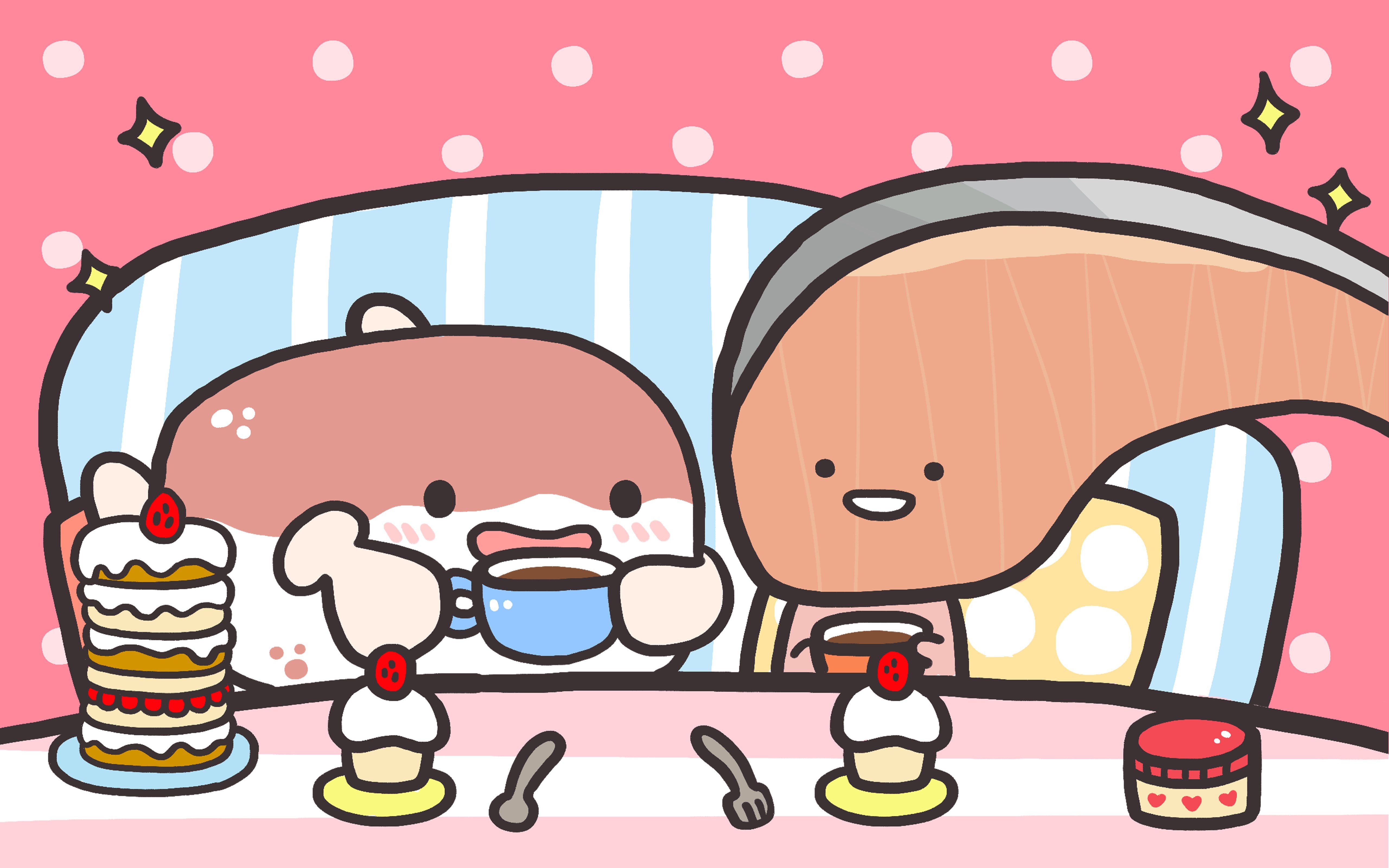 Personaggi kawaii cibo giapponese, 5120x3200 UHD, PC 4K