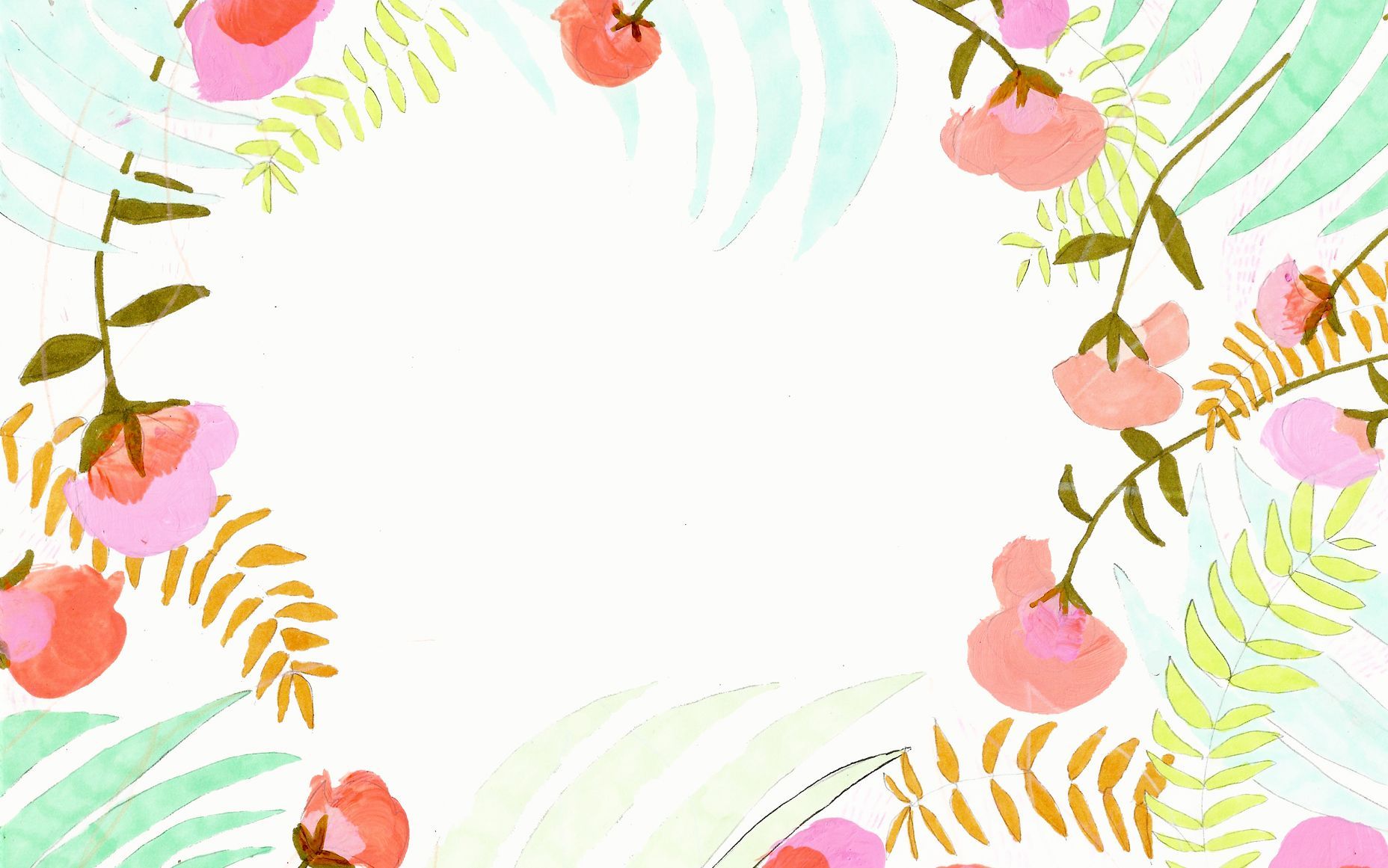 Corona floreale acquerello primaverile, 1856x1161 HD Ready, Desktop