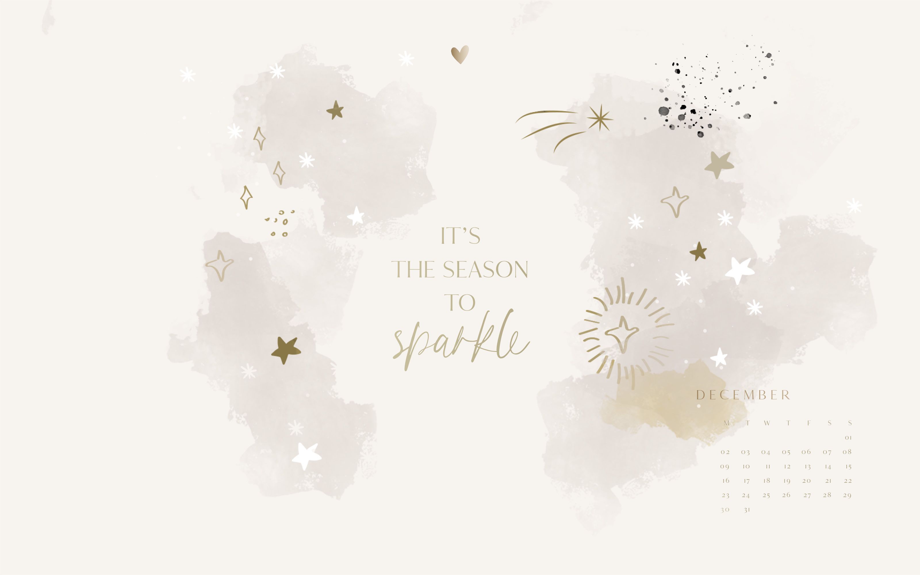 Acquerello beige stelle dorate, 3200x2000 WQXGA, Desktop