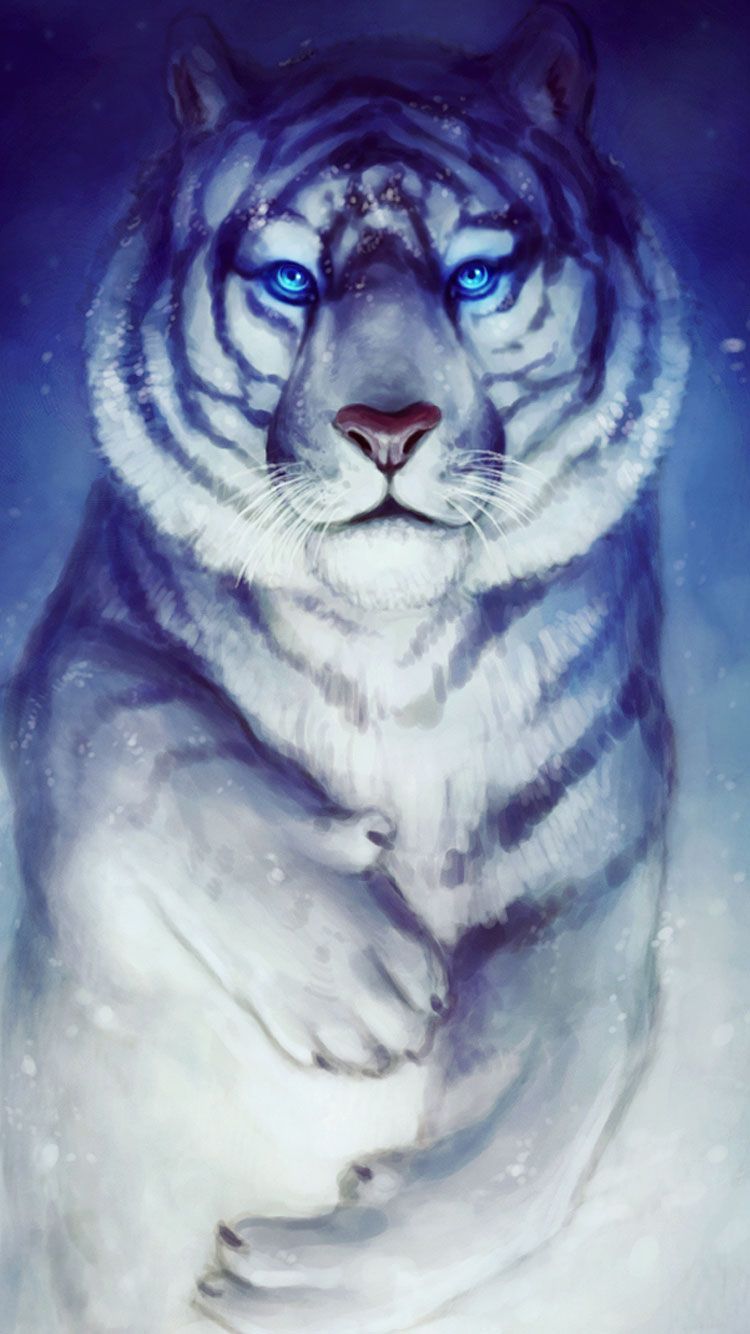 Tigre bianca occhi blu, 750x1334 Verticale, iPhone Pro Max