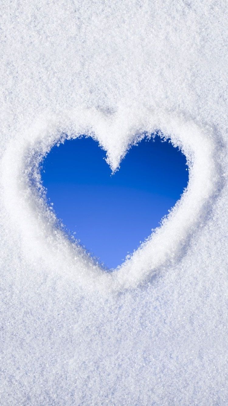 Cuore disegnato nella neve, 750x1334 Verticale, iPhone Air