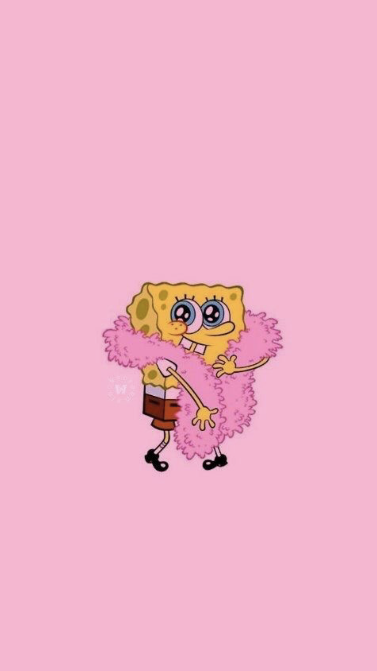 Spongebob con sciarpa rosa, 1242x2208 Full HD Verticale, iPhone Pro