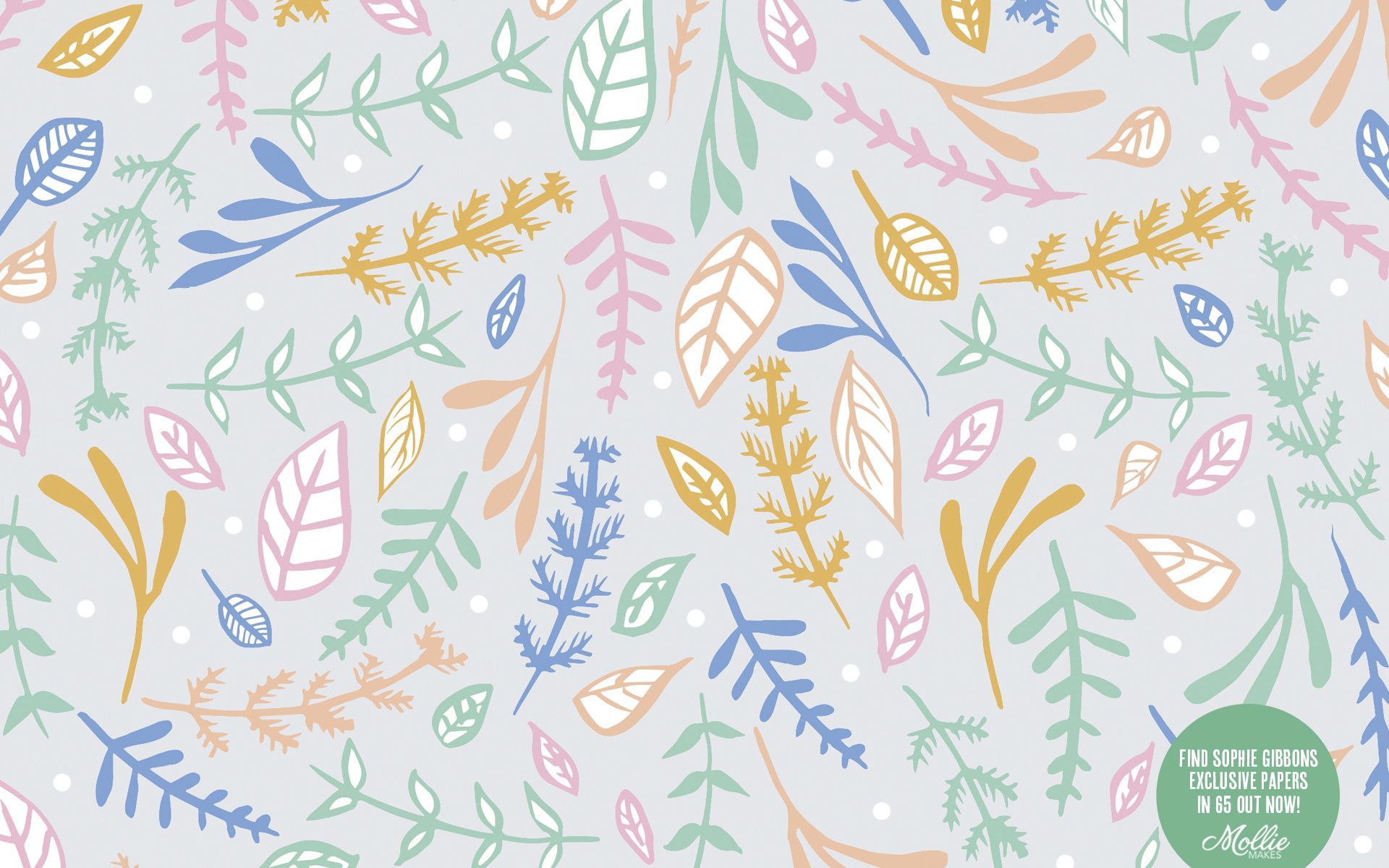 Foglie pastello pattern botanico, 1920x1200 Full HD+, Notebook Gaming