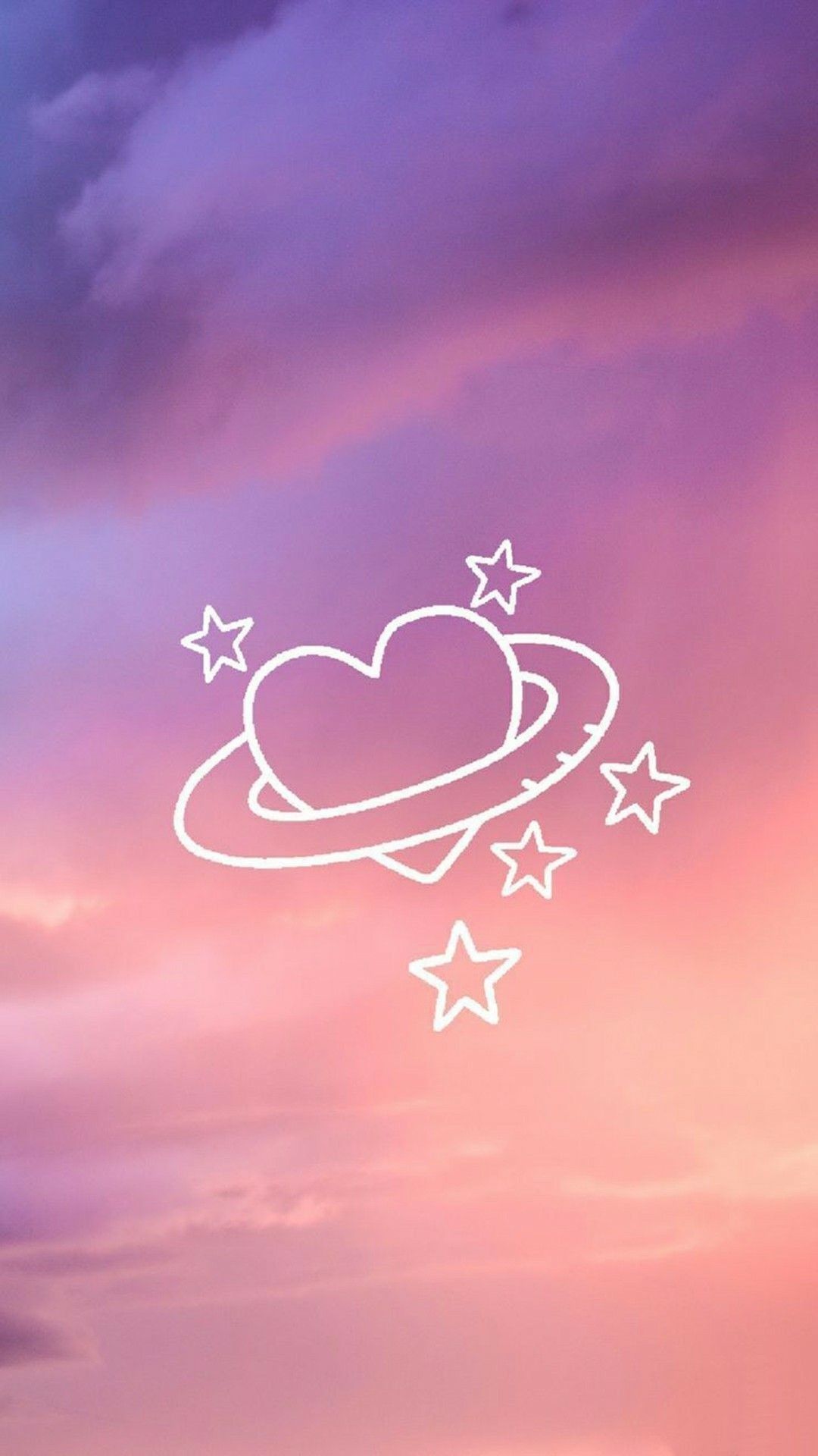 cuore stelle cielo pastello, sfondi Carini, 1080x1920 Verticale, Telefono