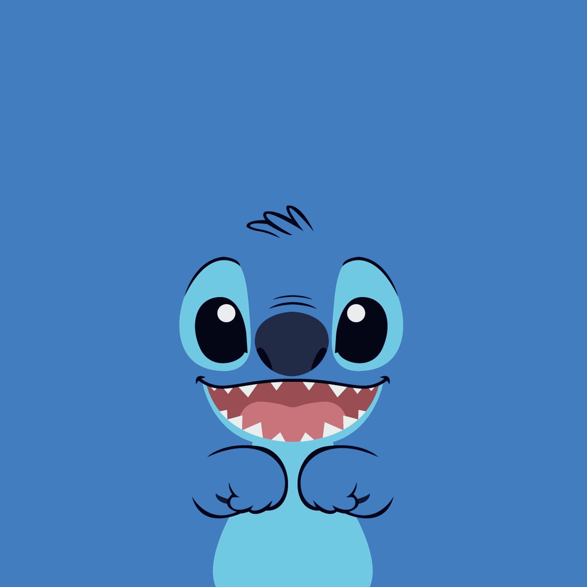 Stitch sorridente sfondo blu, Lilo & Stitch, sfondi Carini, 2048x2048 Hi-Res, Laptop