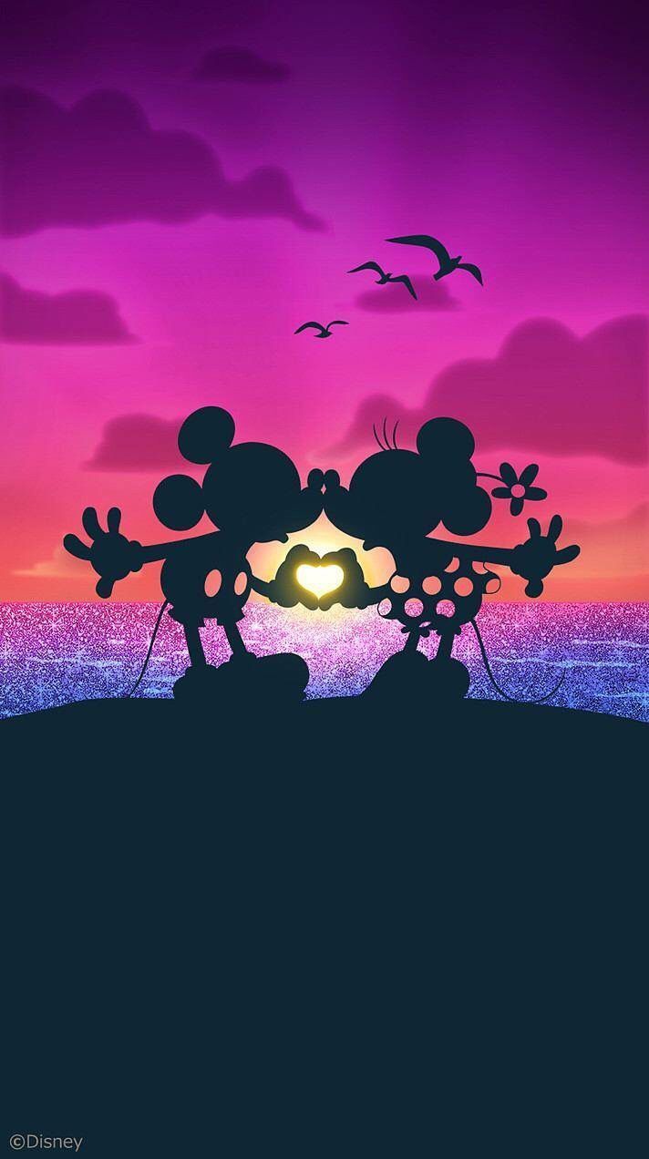 Mickey e Minnie tramonto, Minnie Mouse, sfondi Carini, 712x1272 Verticale, Telefono