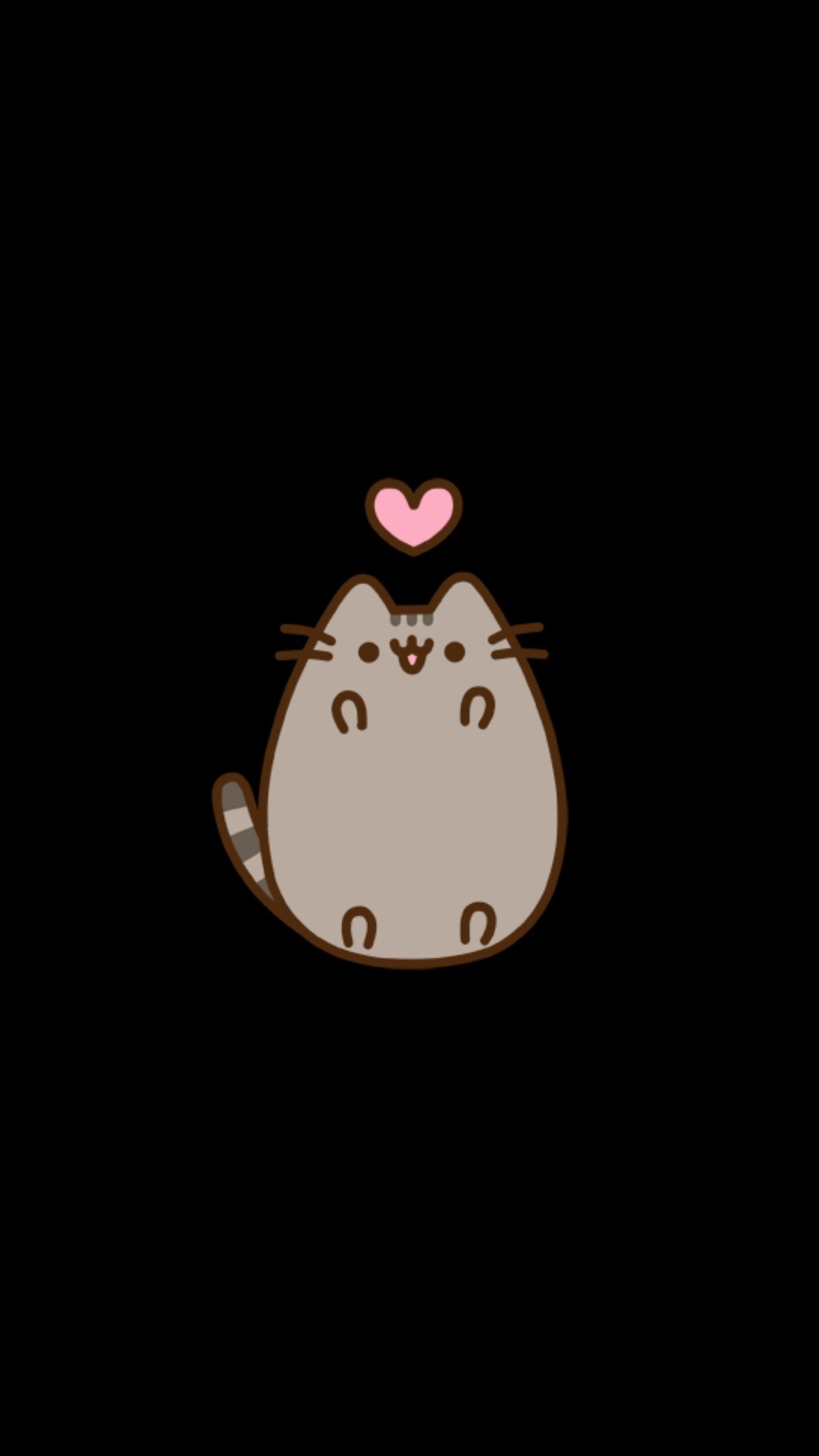 Pusheen gatto grigio cuore, sfondi Carini, 1242x2208 Full HD Verticale, Smartphone