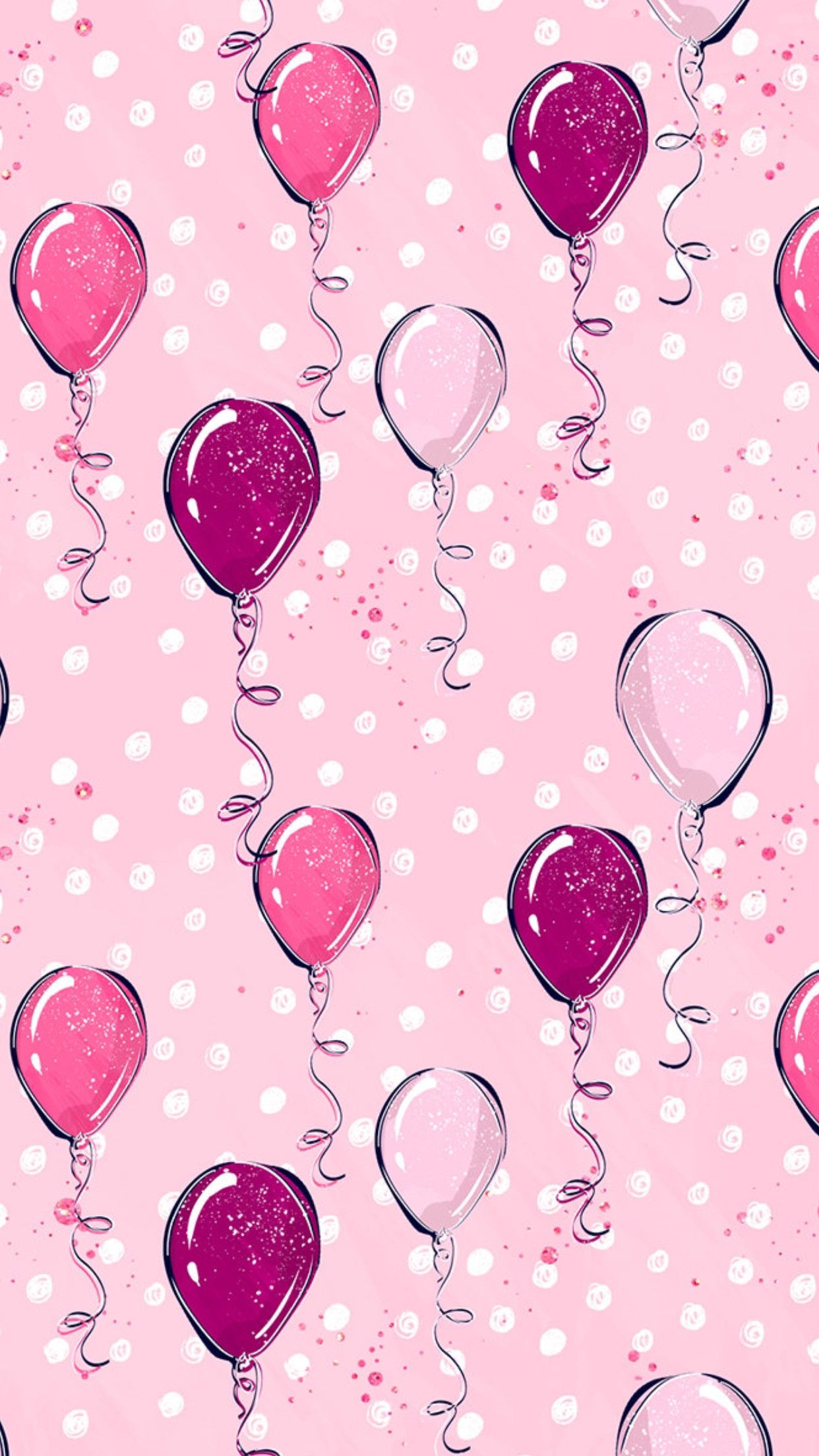 Palloncini rosa e fucsia, sfondi Carini, 1242x2208 Full HD Verticale, Smartphone
