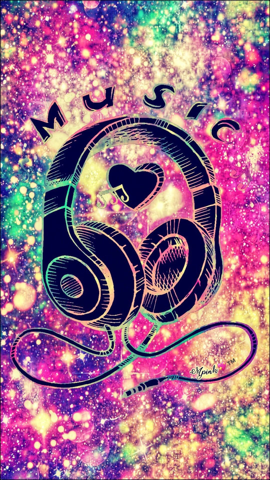 Cuffie musica sfondo galassia, sfondi Carini, 1080x1920 Verticale, Samsung Galaxy