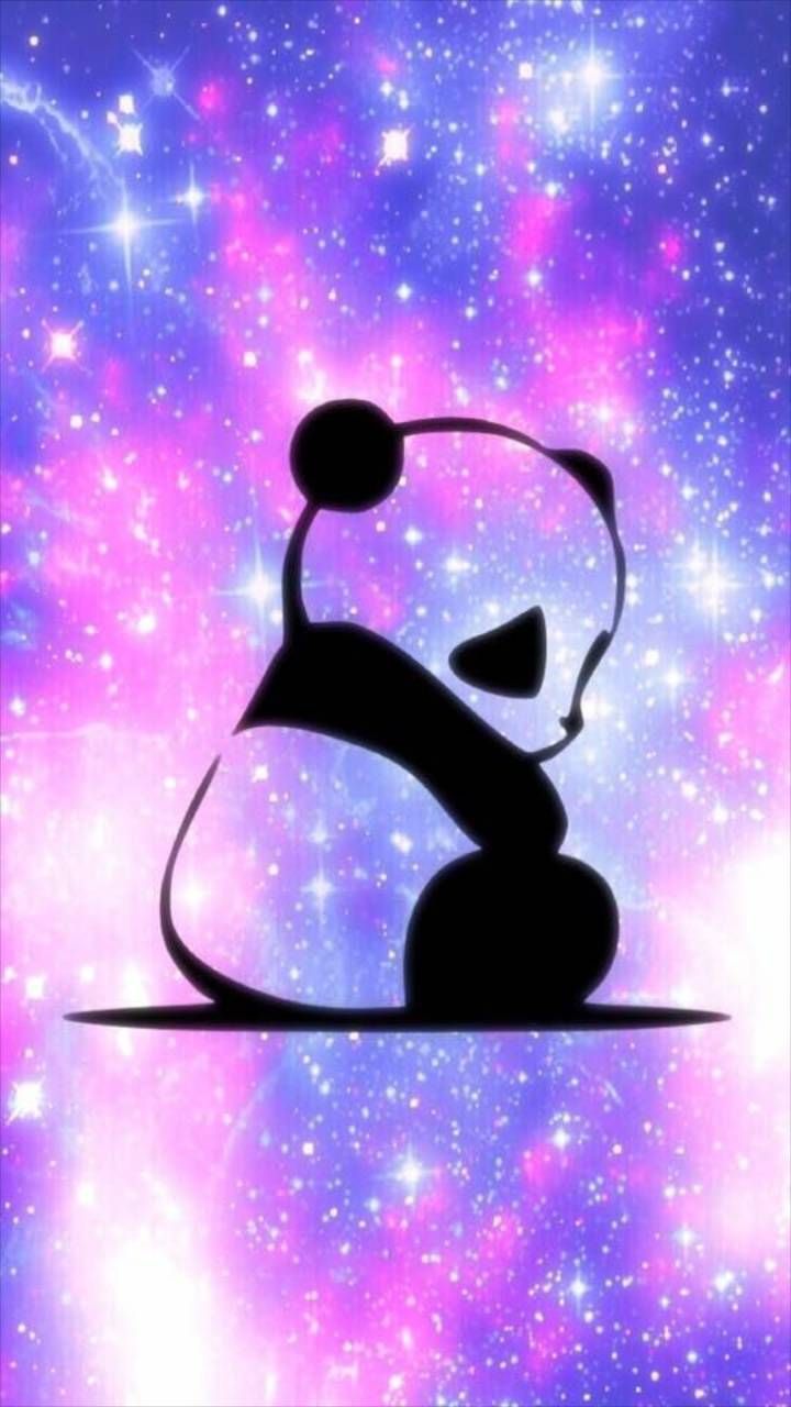 Silhouette panda su galassia, sfondi Carini, 720x1280 Verticale, OnePlus