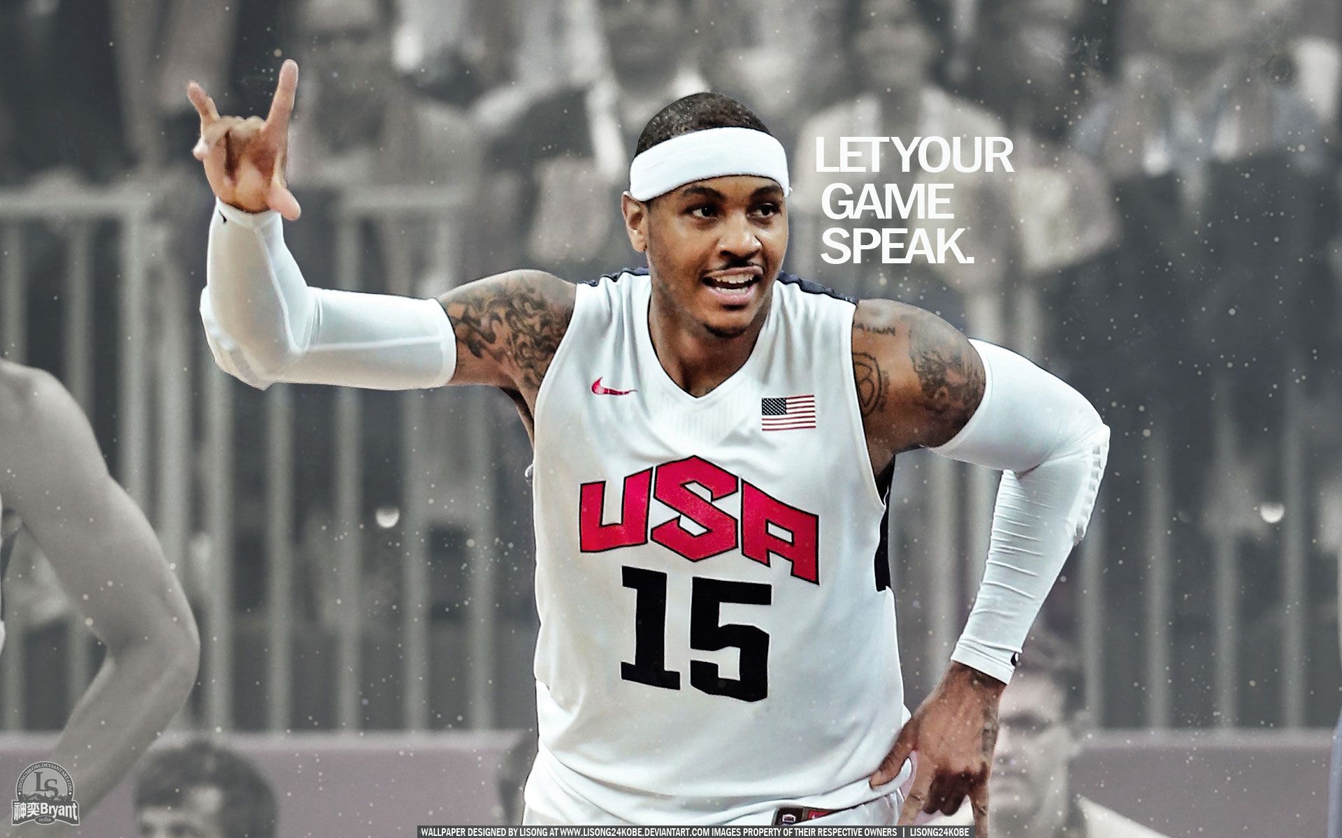 Carmelo Anthony maglia USA basket, 1920x1200 Full HD+ WUXGA, PC