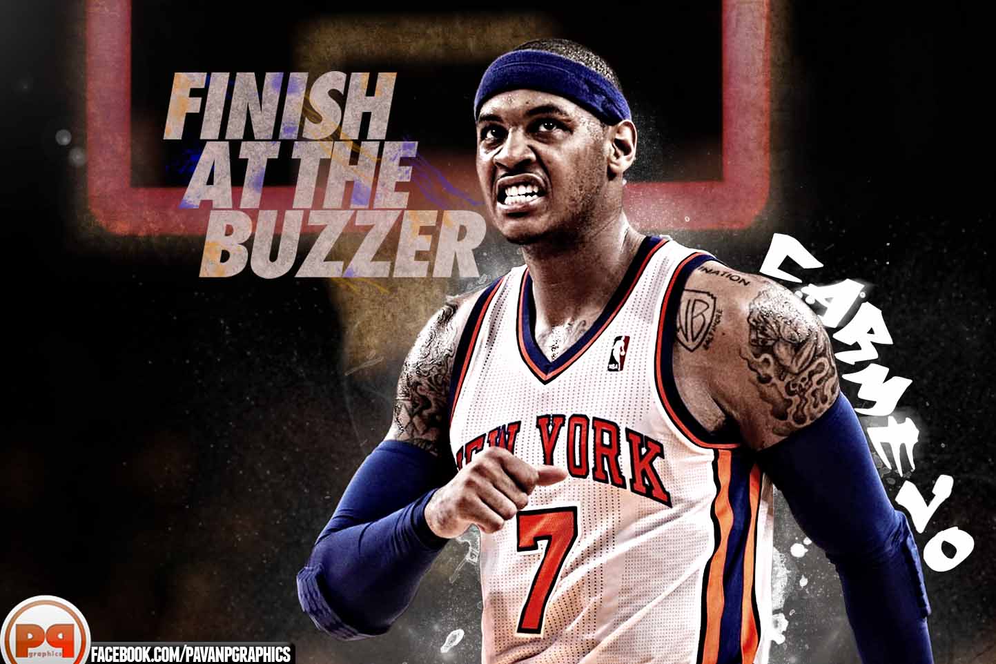 Carmelo Anthony Knicks basket, 1443x962 720p, PC
