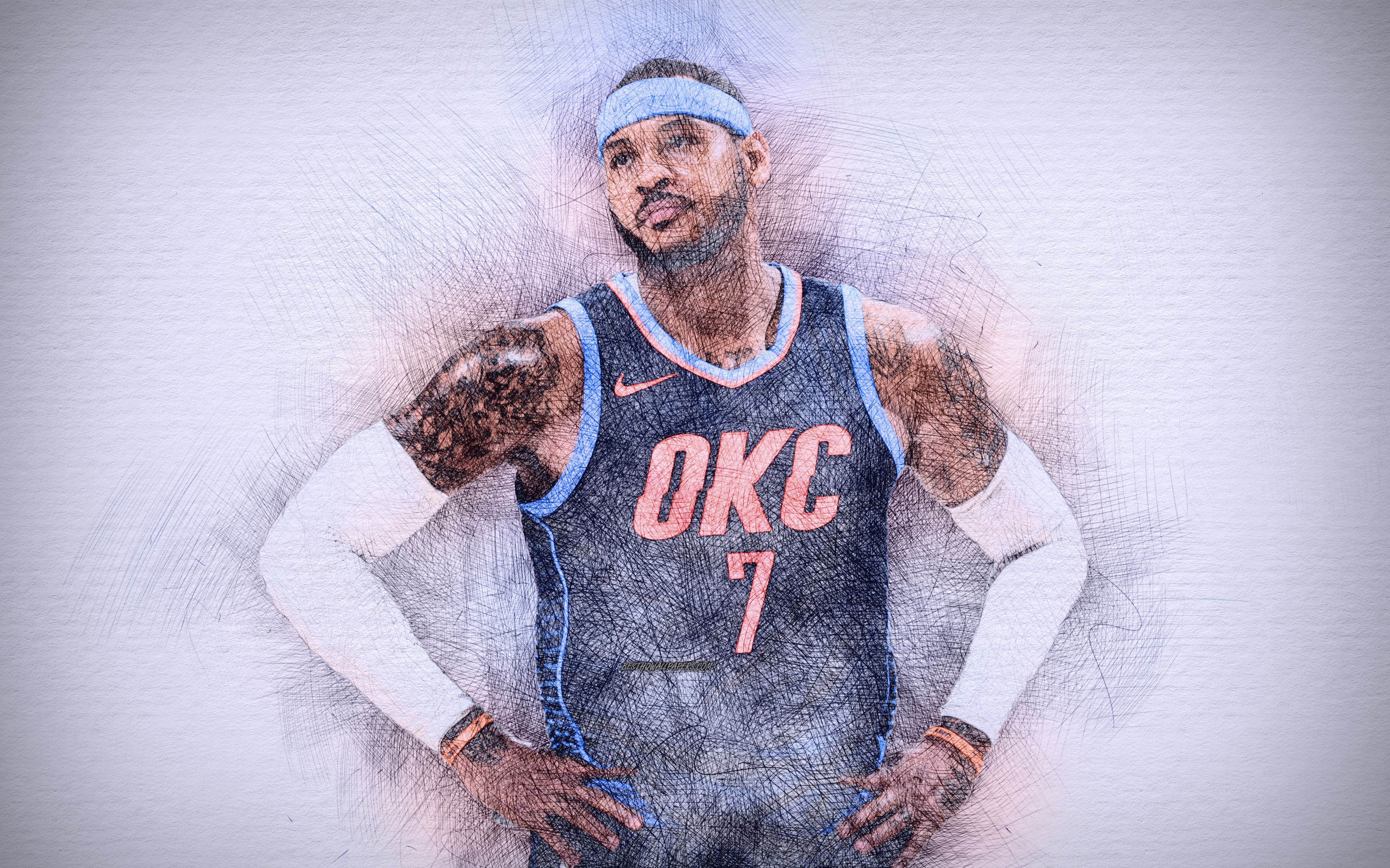 Carmelo Anthony OKC basket, 3840x2400 4K Ultra HD, Smart TV 4K