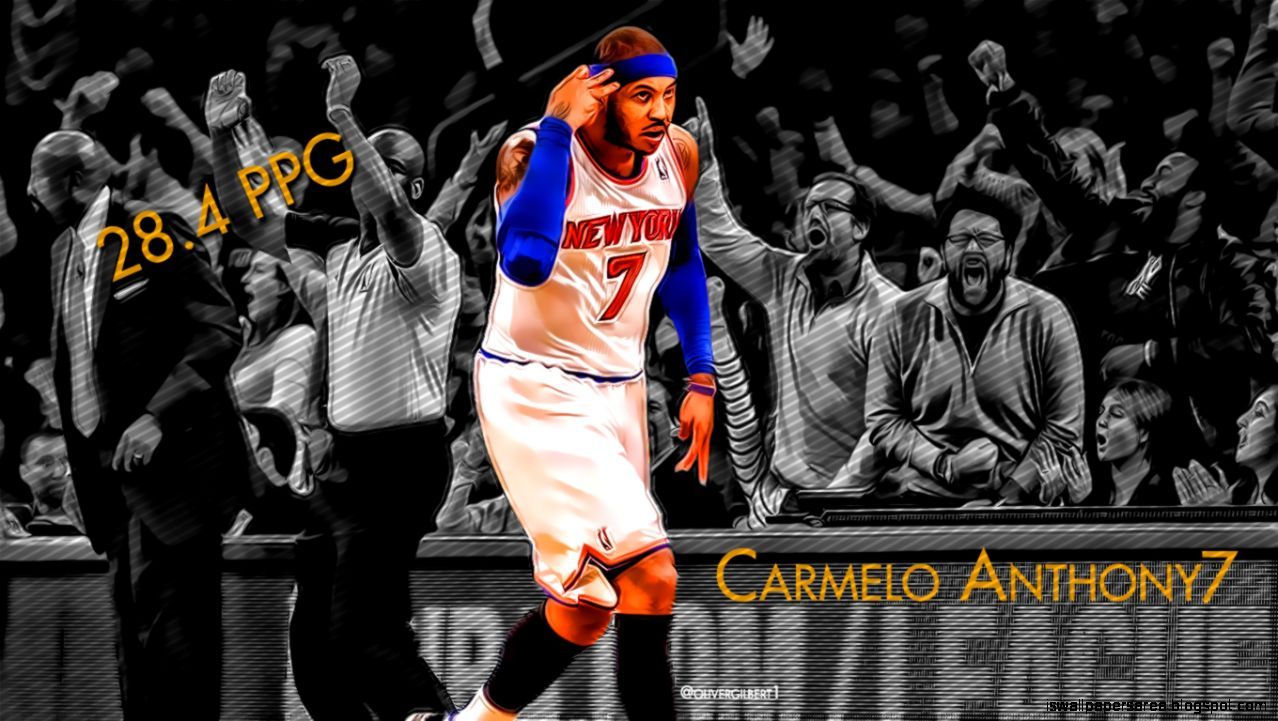 Carmelo Anthony Knicks basket, 1278x721 HD, Laptop