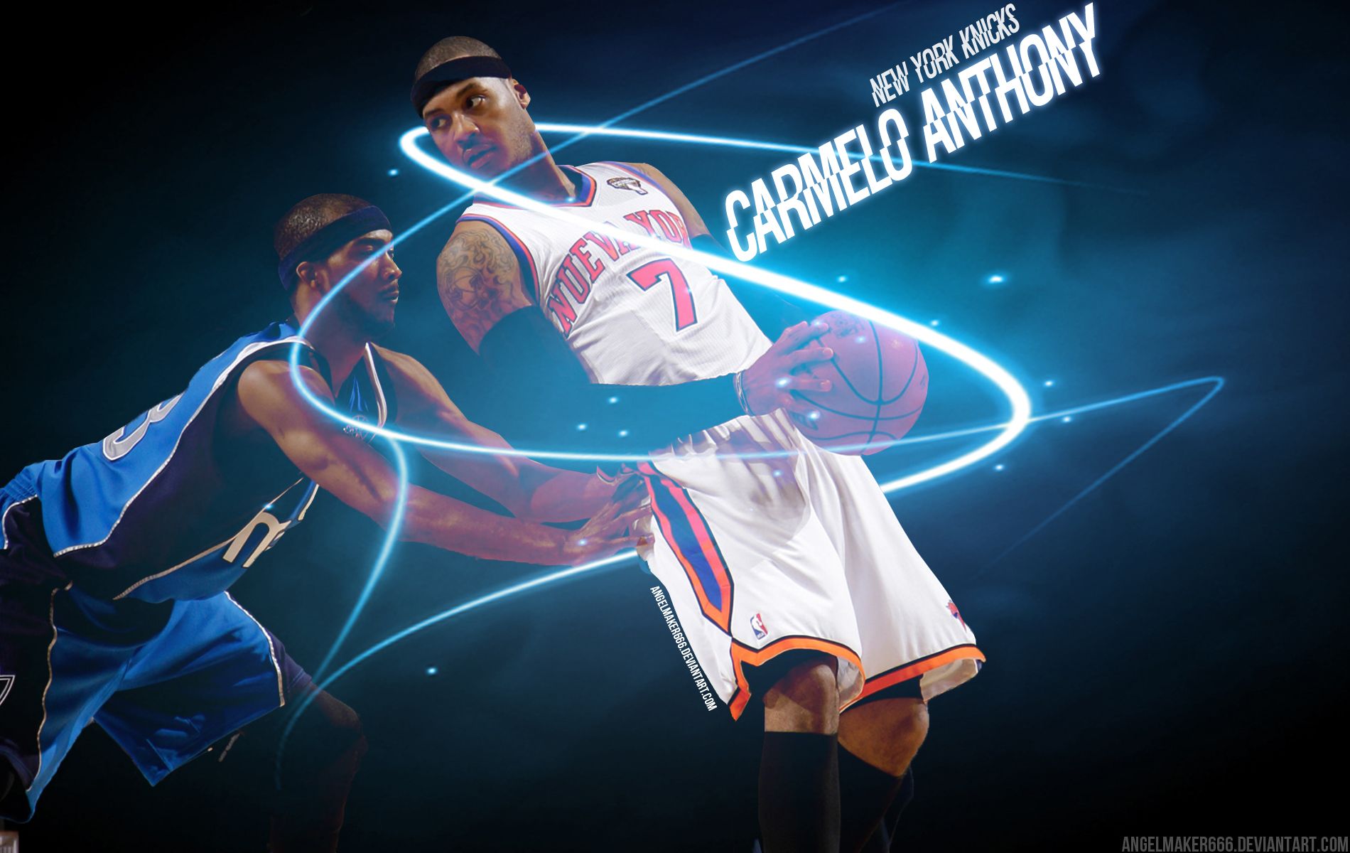 Carmelo Anthony Knicks basket, 1900x1200 900p, Laptop