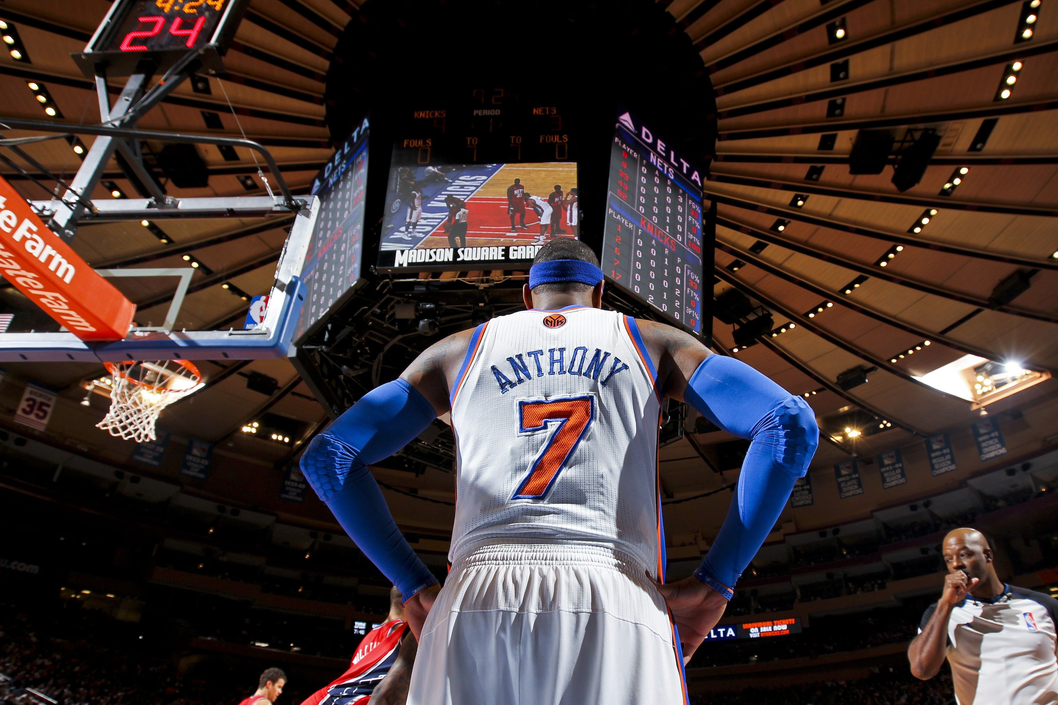 Carmelo Anthony Knicks basket, 3600x2400 2K+, Monitor Gaming