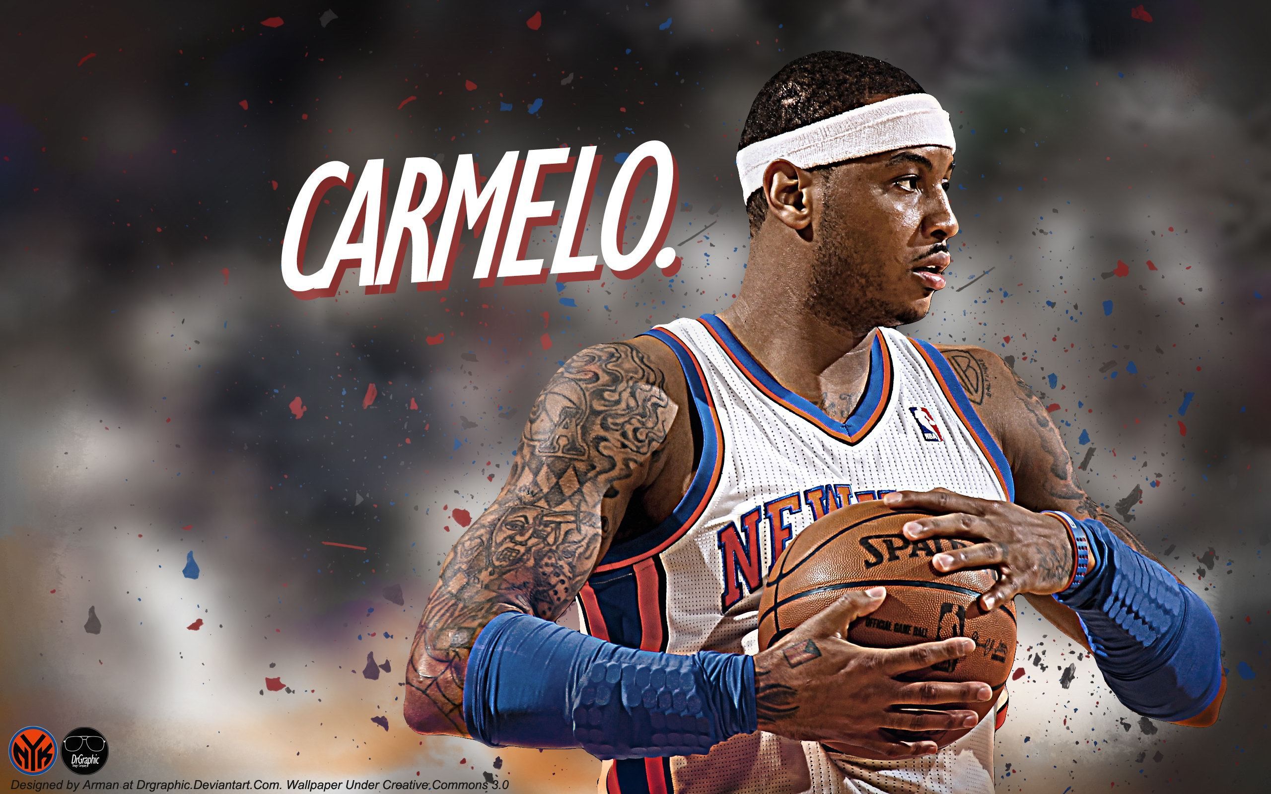 Carmelo Anthony Knicks basket, NBA, 2560x1600 2K, Desktop