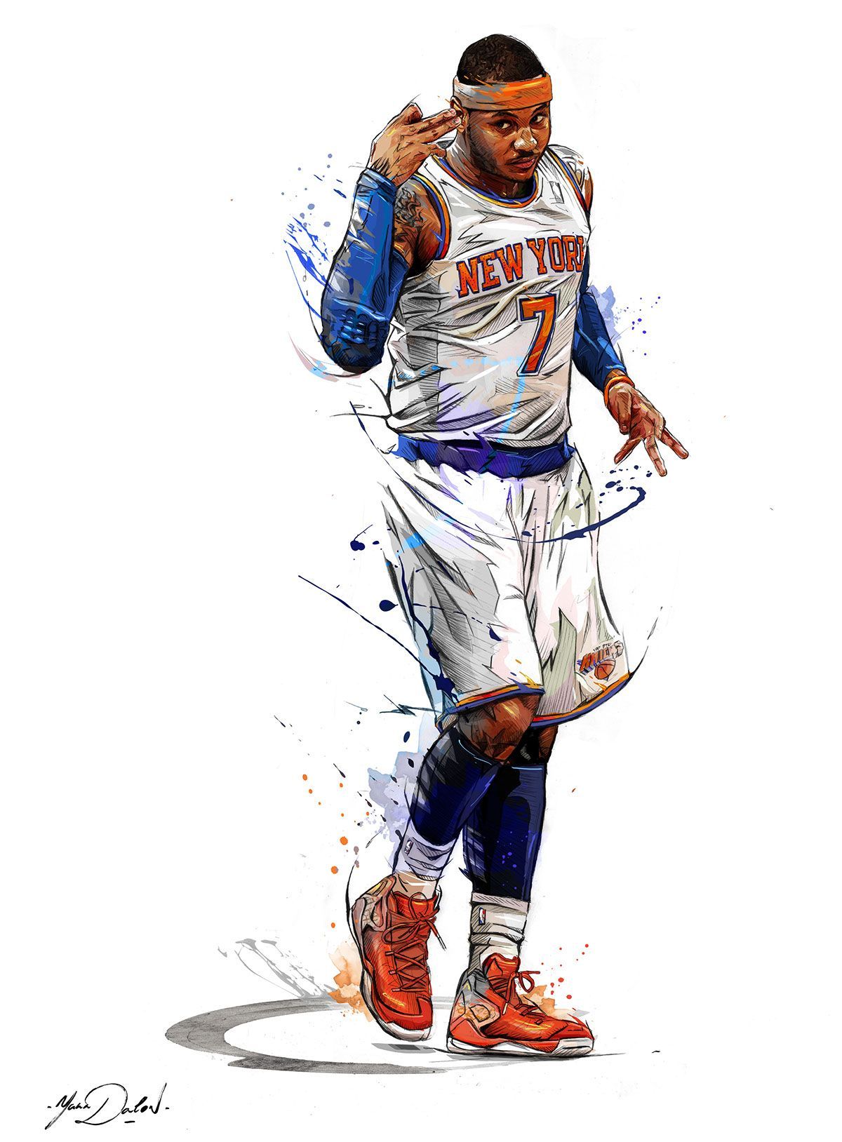 Illustrazione Carmelo Anthony Knicks, 1200x1628 Full HD Verticale, Google Pixel