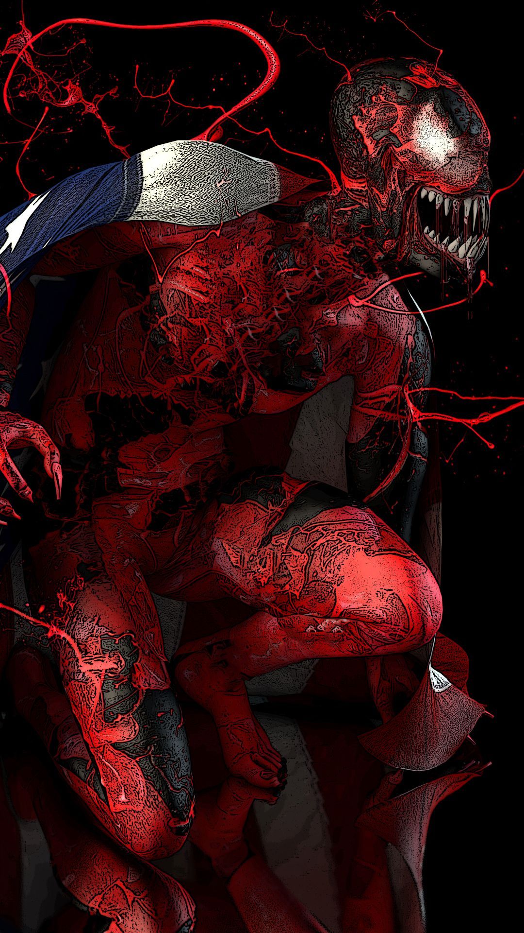 Carnage Marvel simbionte rosso, 1080x1920 Verticale, Samsung Galaxy