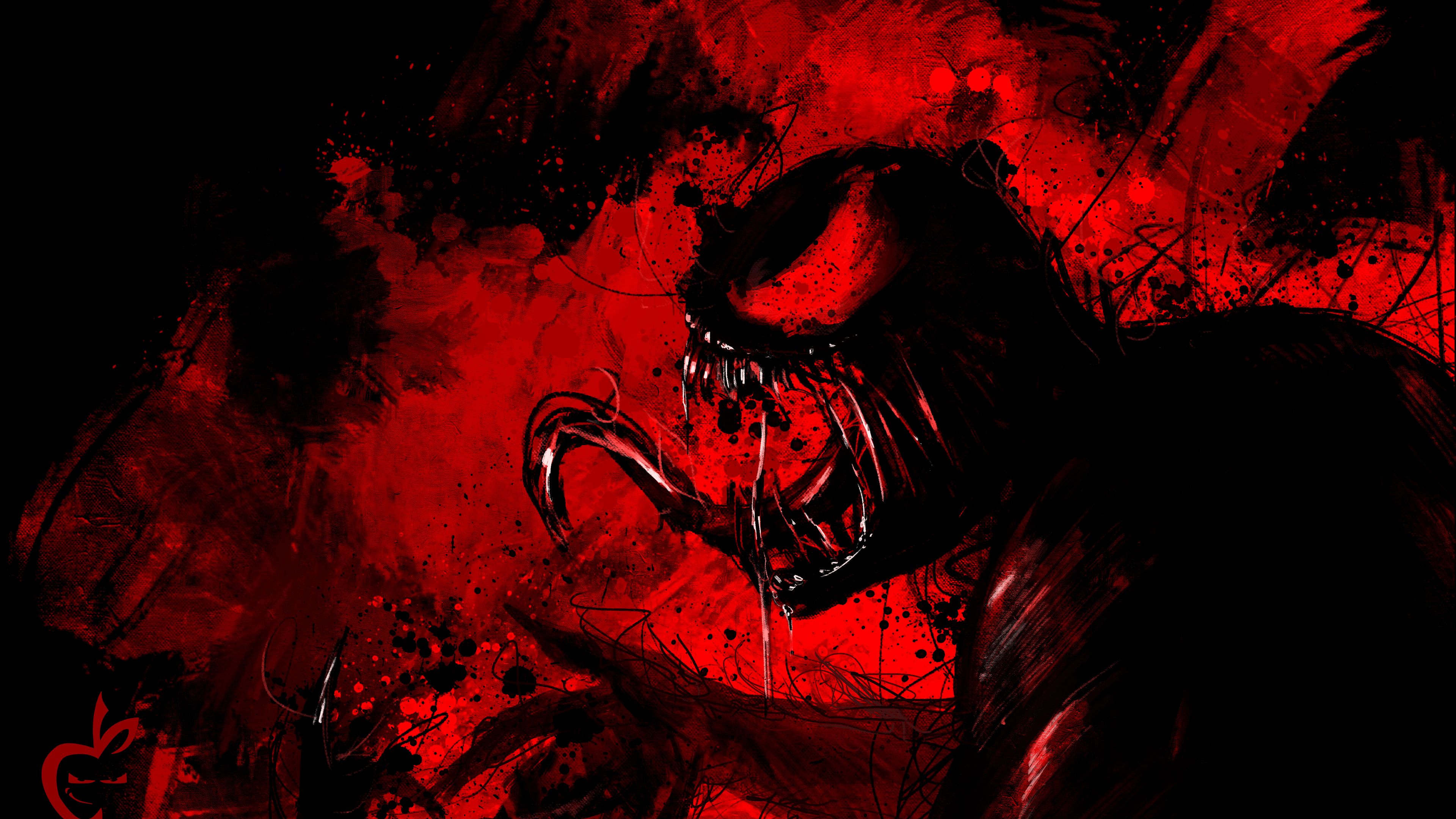 Carnage Marvel rosso e nero, 3840x2160 4K Ultra HD, Monitor 4K