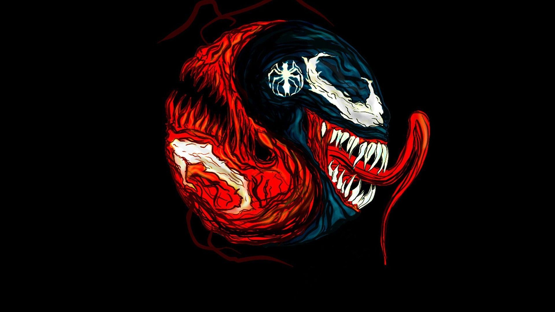 Carnage Venom yin yang, simbionte, 1920x1080 Full HD 1080p, Laptop