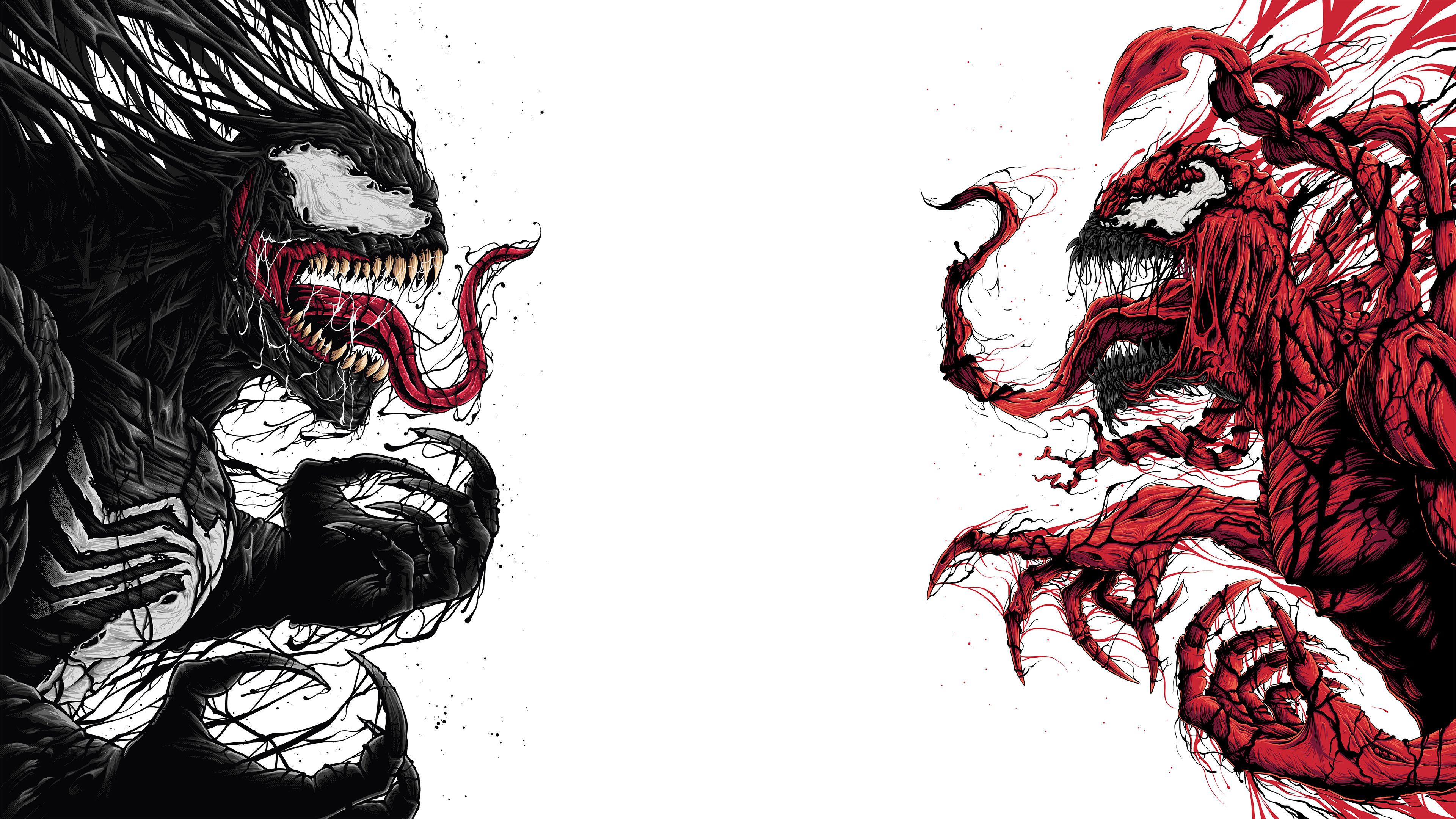 Venom e Carnage artwork, Marvel, 3840x2160 4K, Desktop 4K