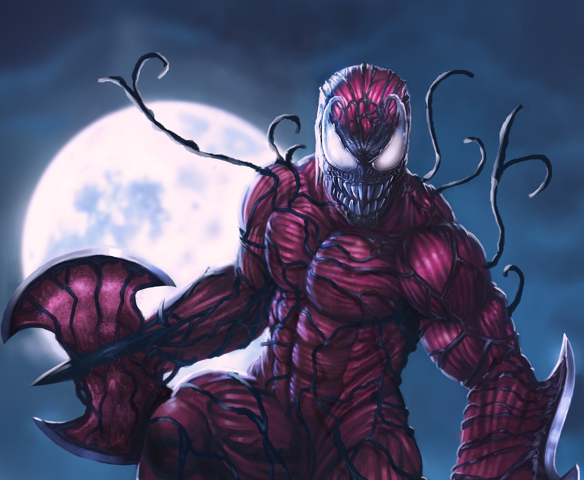 Carnage Marvel con luna piena, 1920x1579 WUXGA, Laptop
