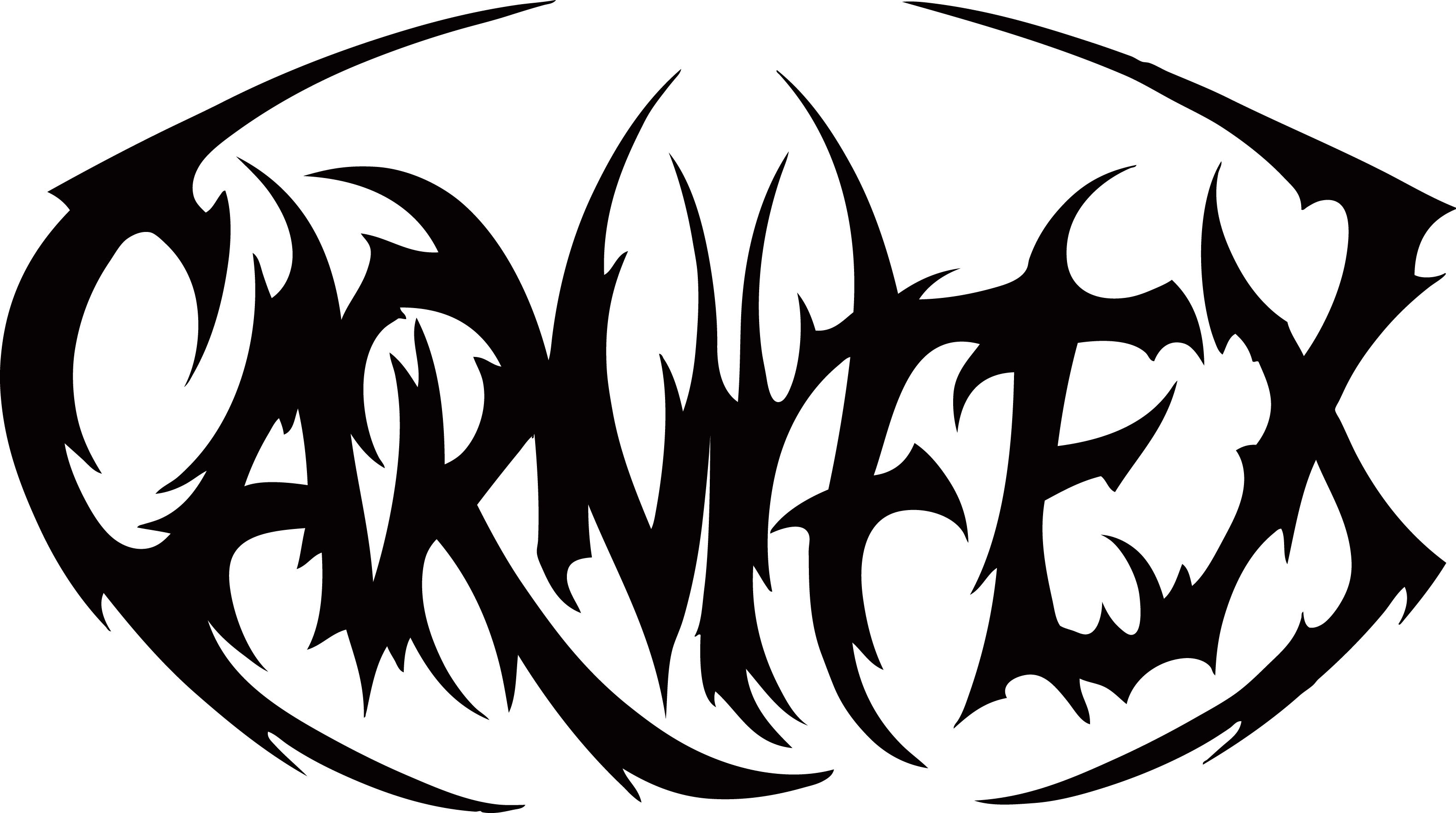 Logo band Carnifex, bianco e nero, 3159x1763 2K+, Laptop