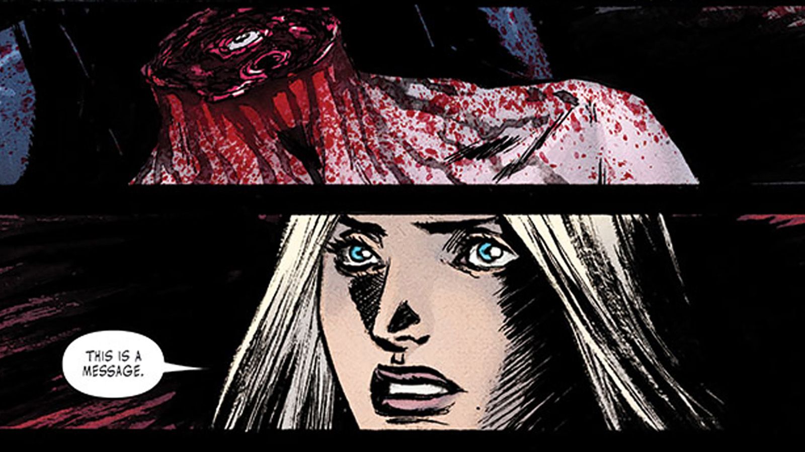 Fumetto horror con testa decapitata insanguinata, 1600x900 900p, Laptop