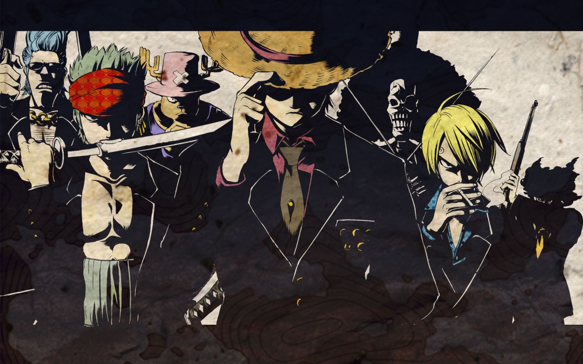 One Piece personaggi in abiti eleganti, anime pirati, 1920x1200 Full HD+ WUXGA, Desktop