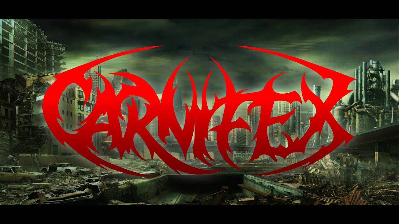 Logo band Carnifex, città distrutta, 1280x720 HD, Desktop