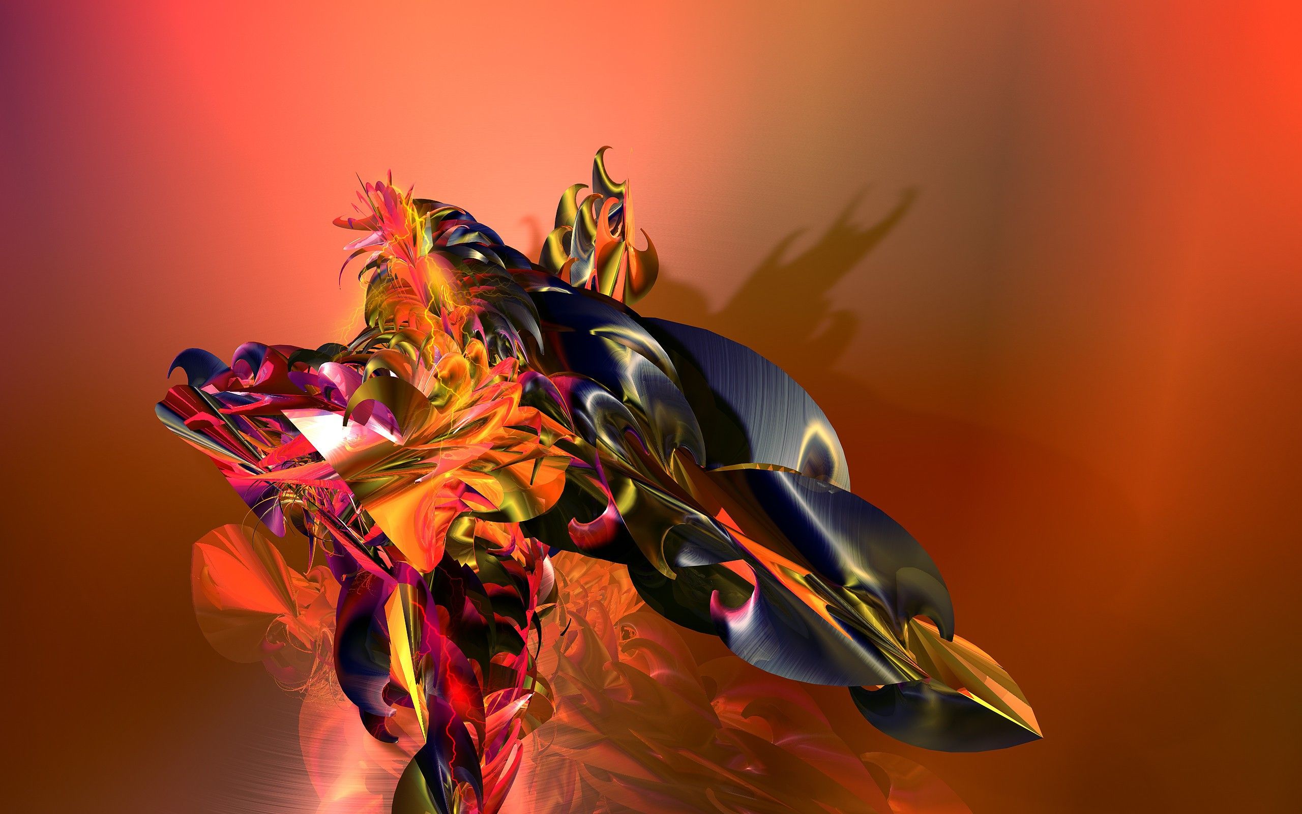 Creatura astratta 3D rossa e nera, 2560x1600 2K, Laptop