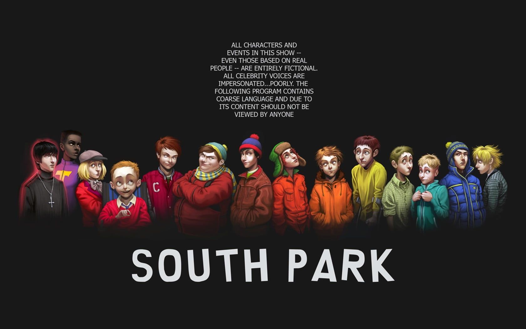 Personaggi South Park sfondo nero, 1680x1050 HD, Desktop