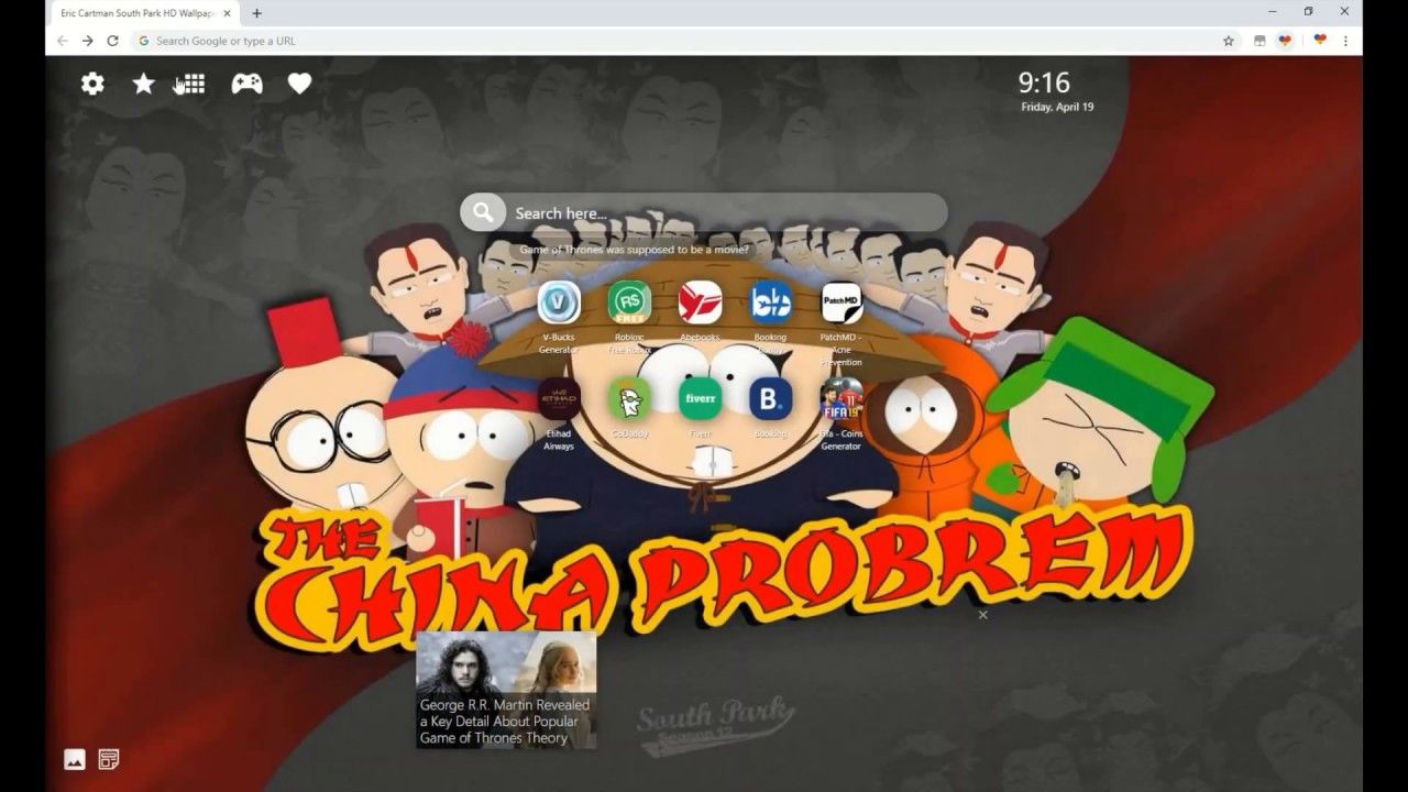 Cartman South Park Chrome tema, 1280x720 720p, iMac